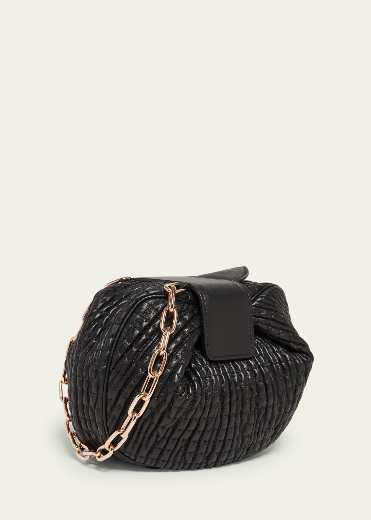 Gabriela Hearst Demi Ruched Leather Clutch Bag Image 3 of 5