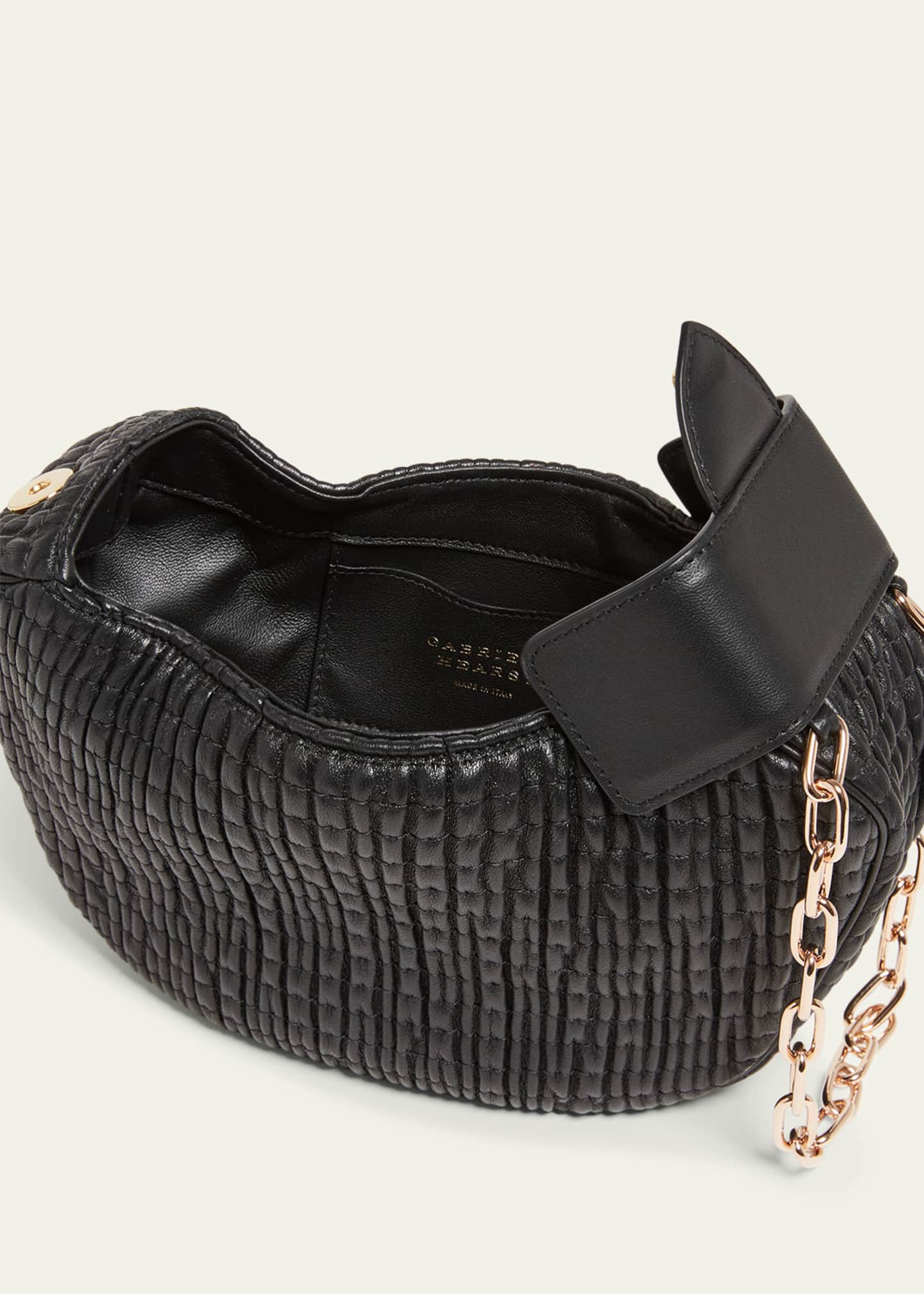Gabriela Hearst Demi Ruched Leather Clutch Bag Image 4 of 5