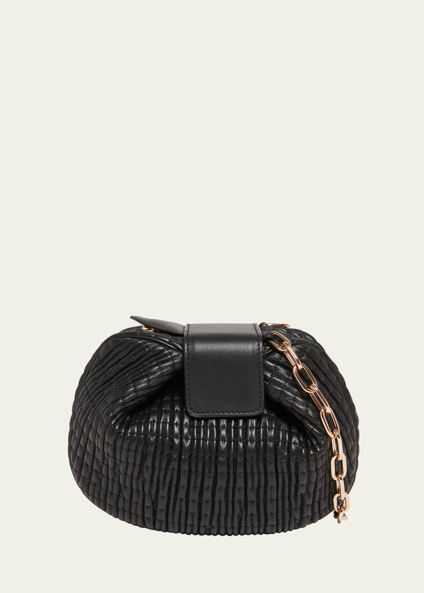 Gabriela Hearst Demi Ruched Leather Clutch Bag Image 1 of 5