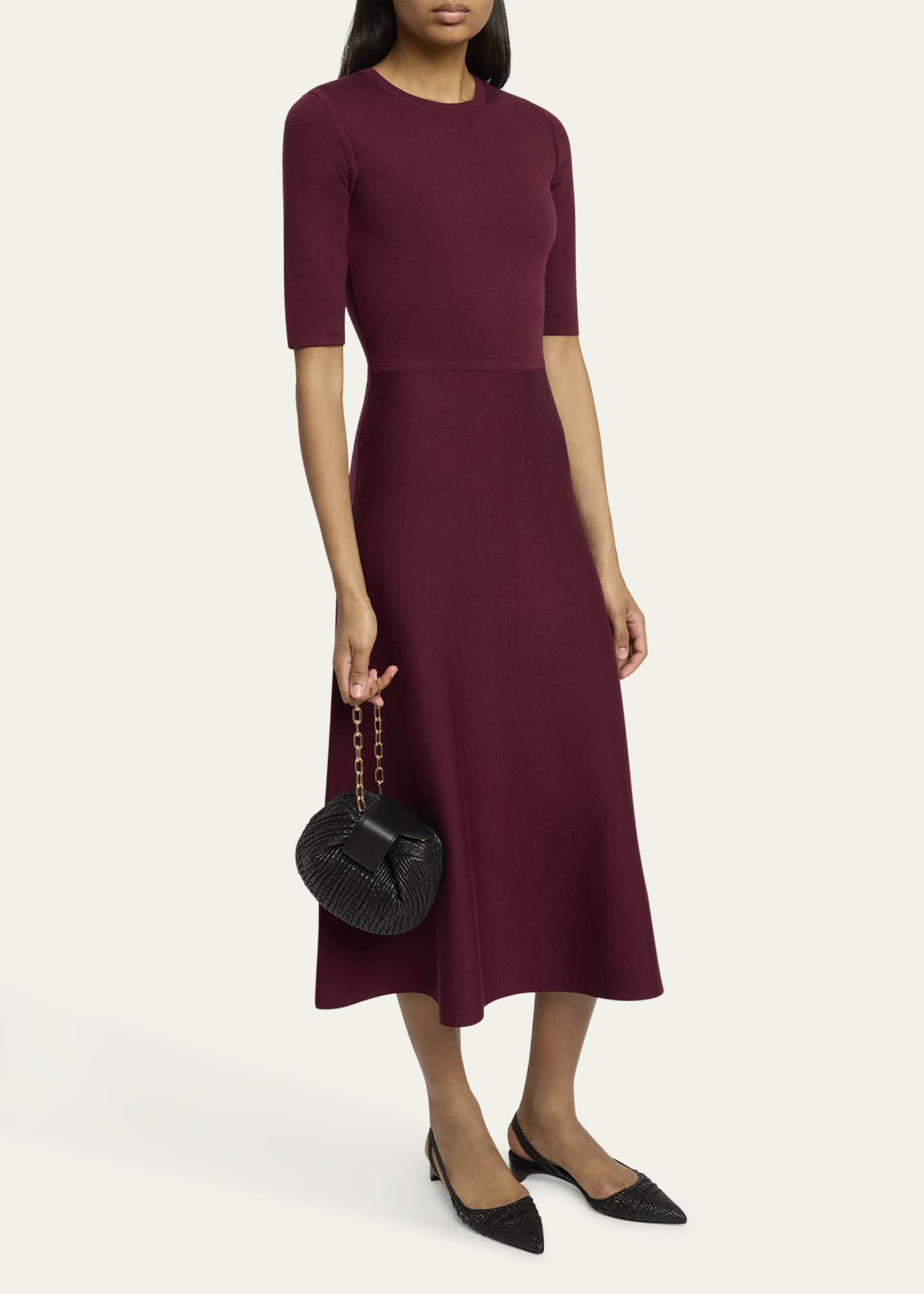 Gabriela Hearst Demi Ruched Leather Clutch Bag Image 5 of 5