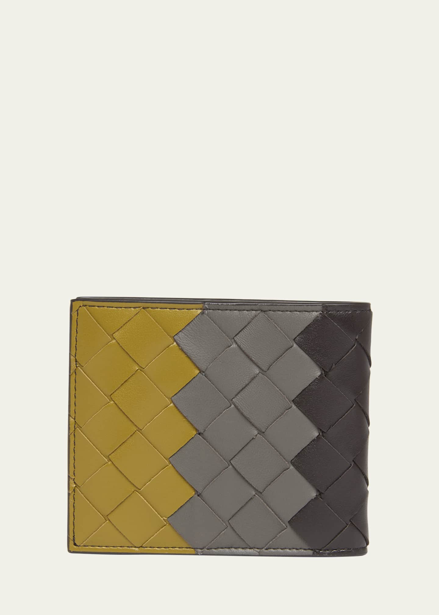 Bottega Veneta Men's Tricolor Intrecciato Leather Bifold Wallet Image 3 of 4