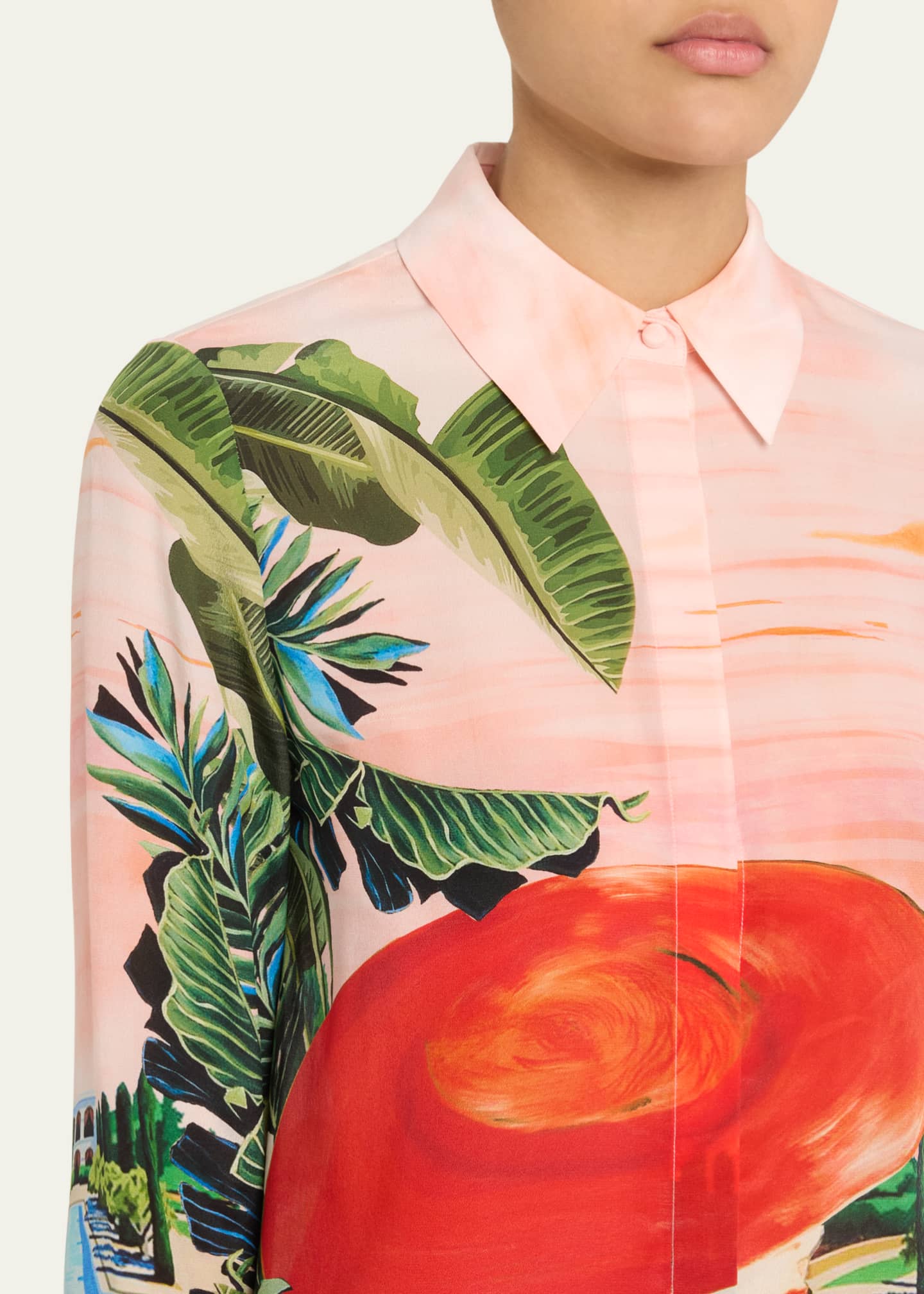 Alice + Olivia Palm Beach Willa Placket Top Image 5 of 5