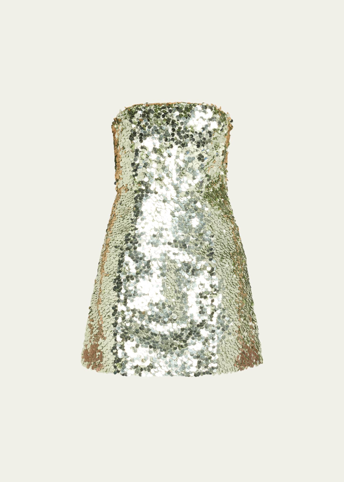 Alice + Olivia Velia Sequined Strapless Mini Dress Image 1 of 5