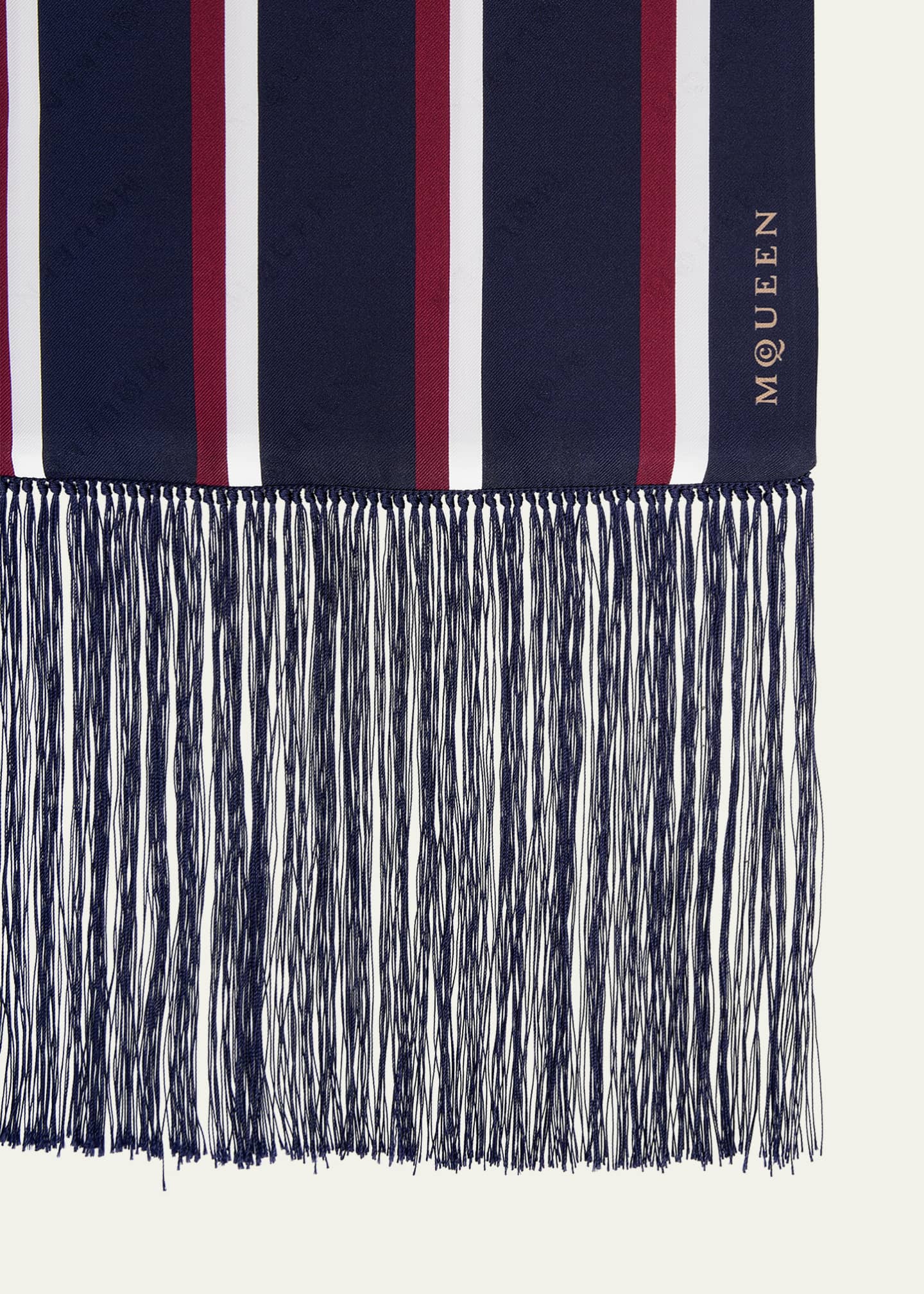McQueen Twill Collegiate-Inspired Silk Scarf Image 2 of 2