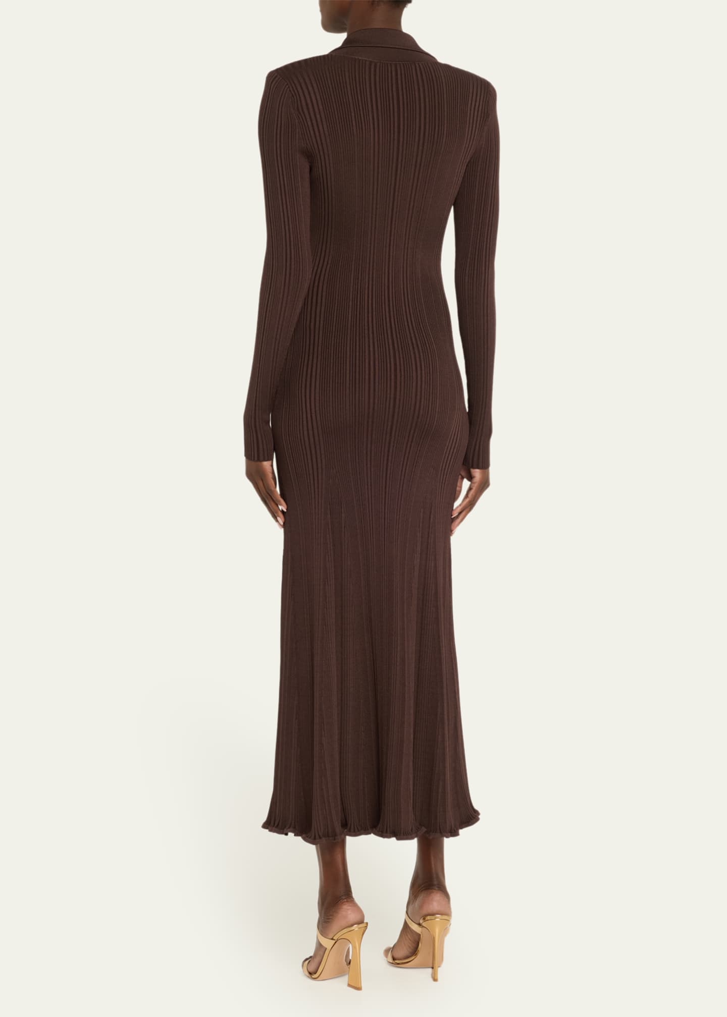 Self-Portrait Rib-Knit Midi Dress Image 3 of 5