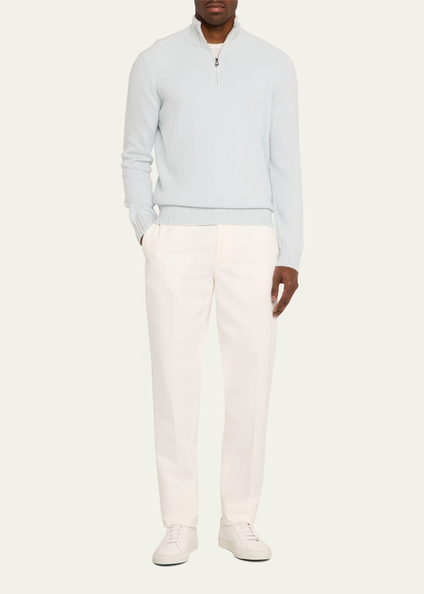 LAMANO Men's Cashmere Half-Zip Sweater Image 2 of 5