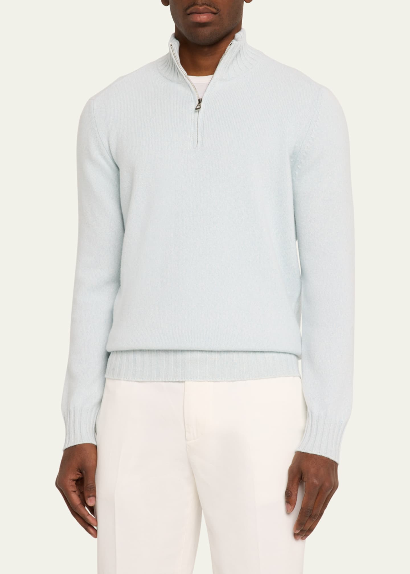 LAMANO Men's Cashmere Half-Zip Sweater Image 4 of 5