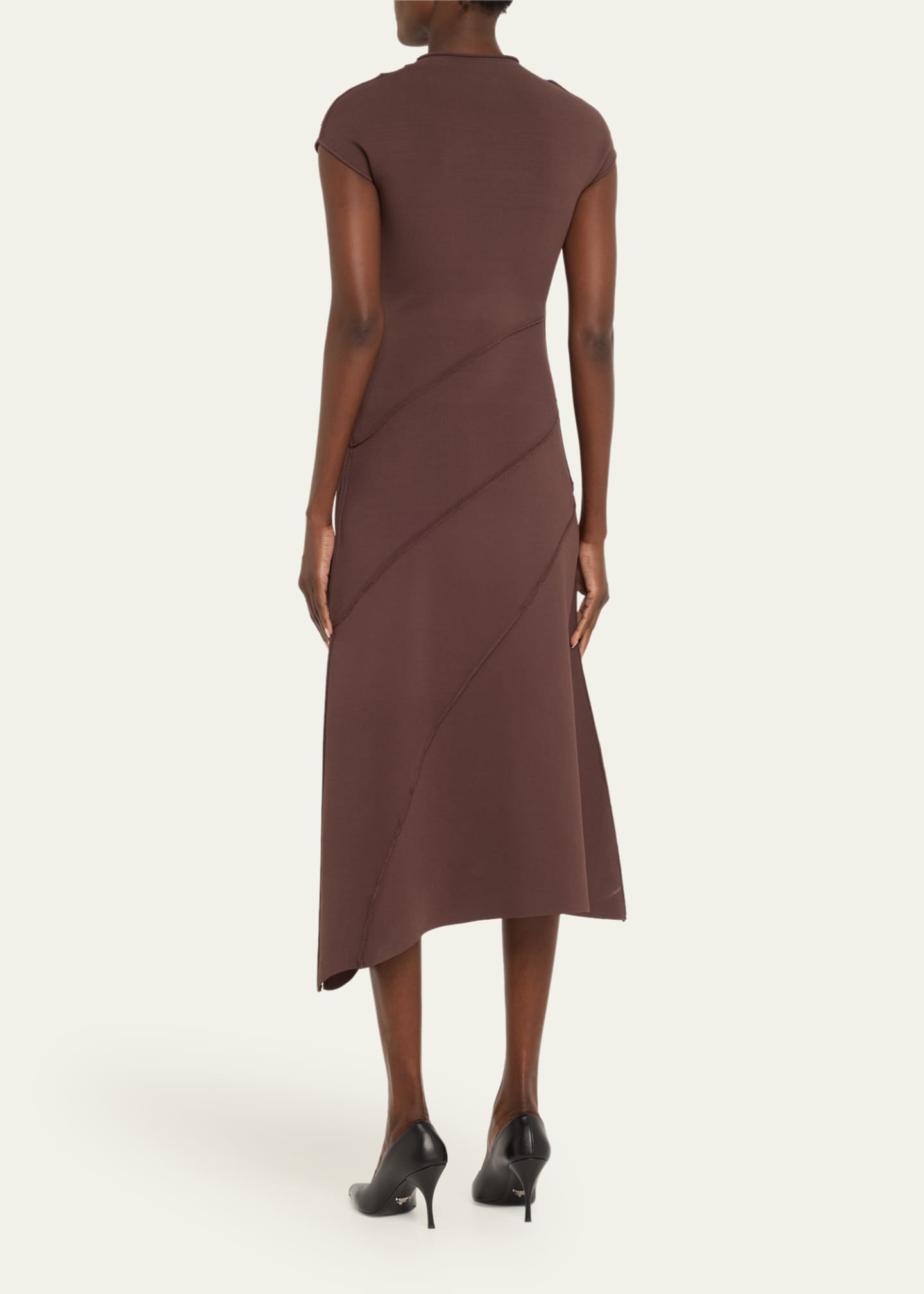 Jason Wu Collection Asymmetrical Seamed Knit Midi Dress Image 3 of 5