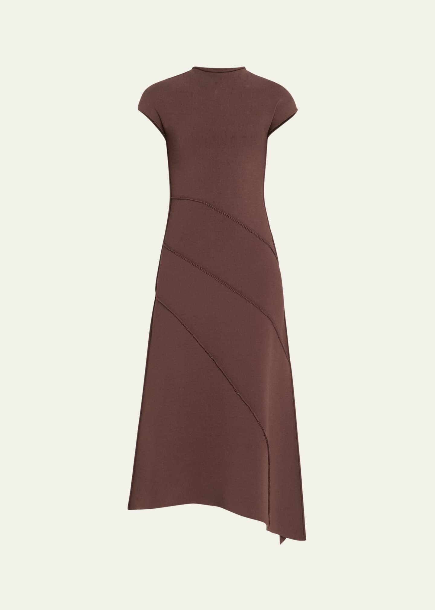 Jason Wu Collection Asymmetrical Seamed Knit Midi Dress Image 1 of 5