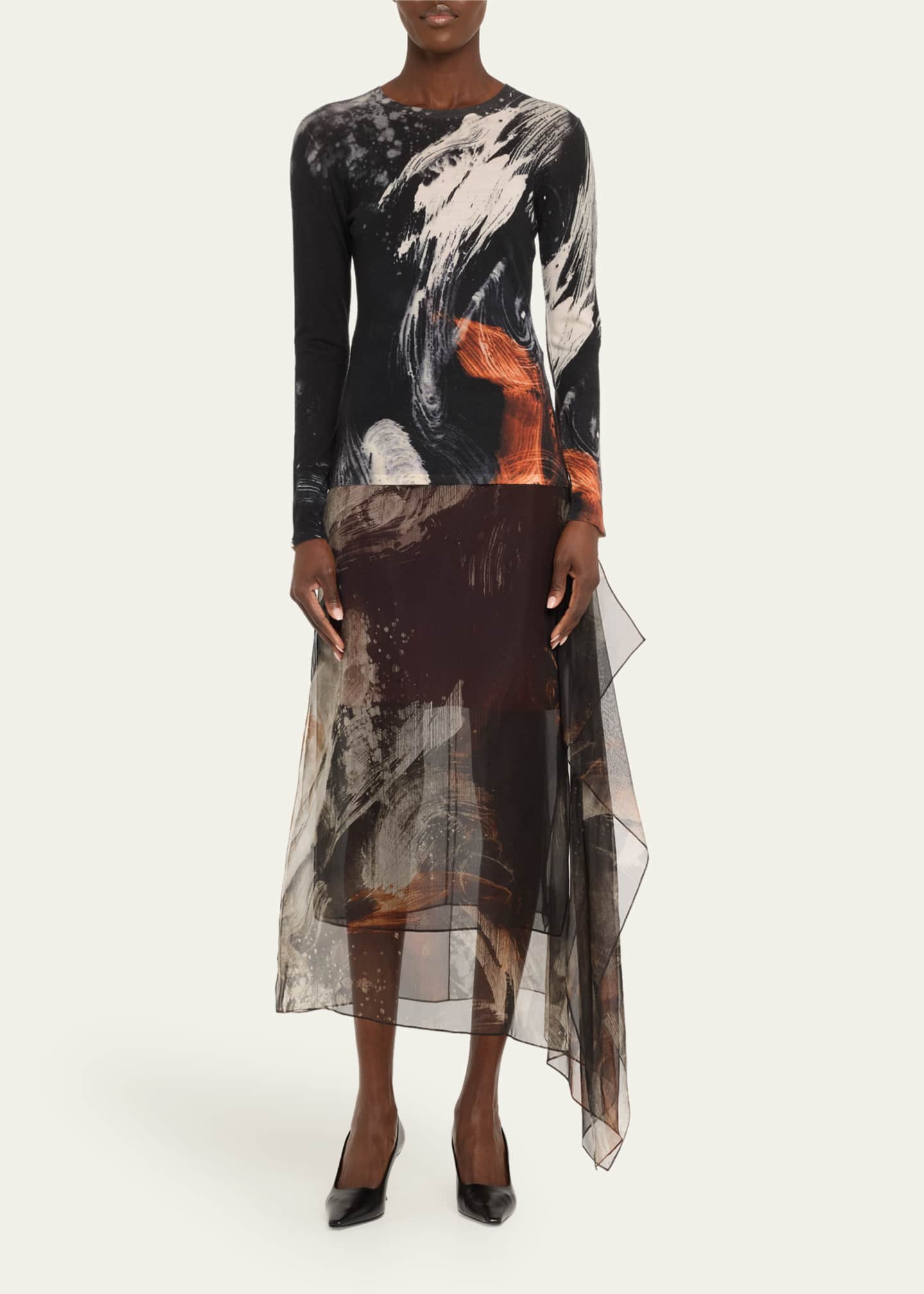 Jason Wu Collection Brushstroke Merino Wool Sweater Image 2 of 5