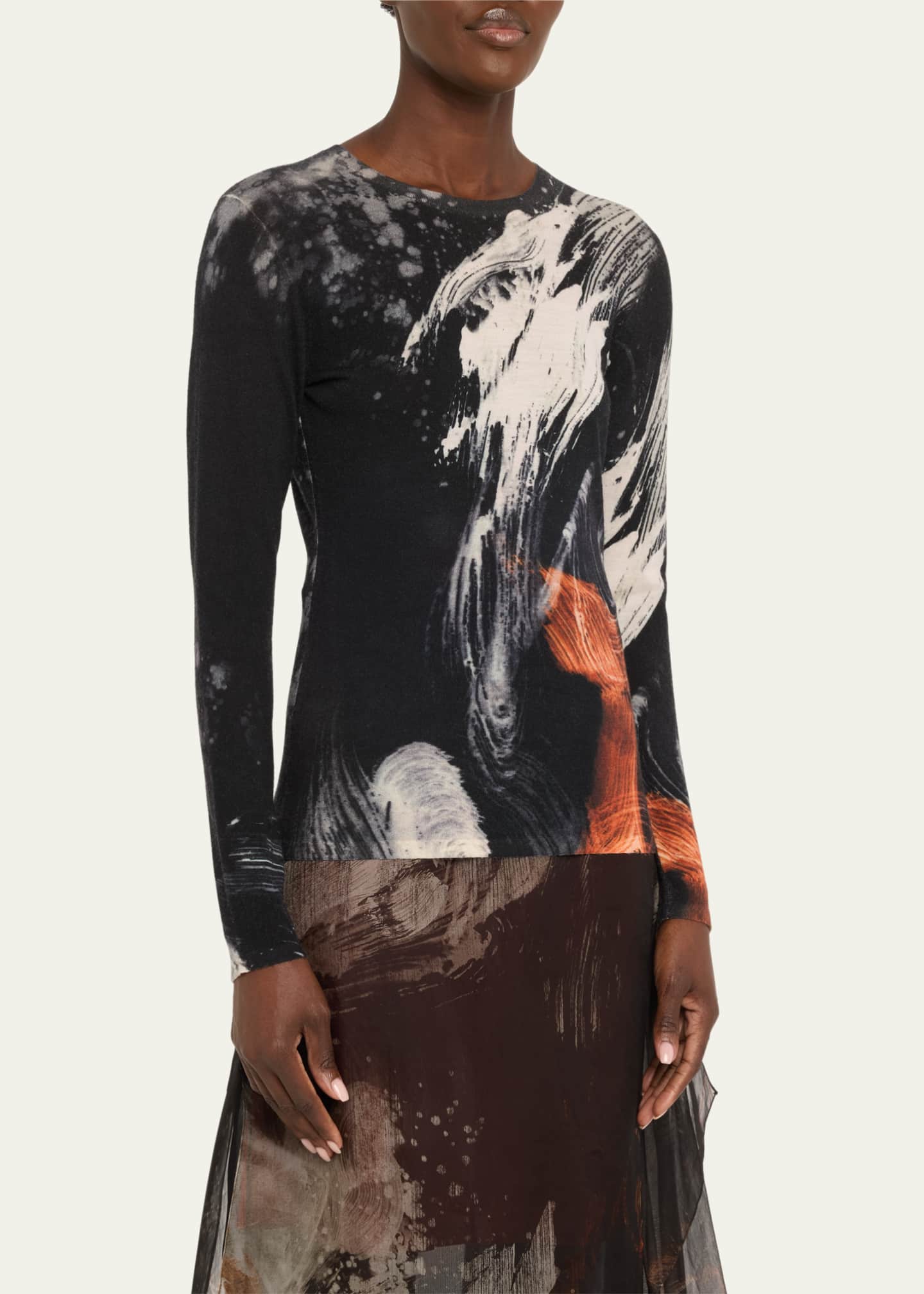 Jason Wu Collection Brushstroke Merino Wool Sweater Image 4 of 5