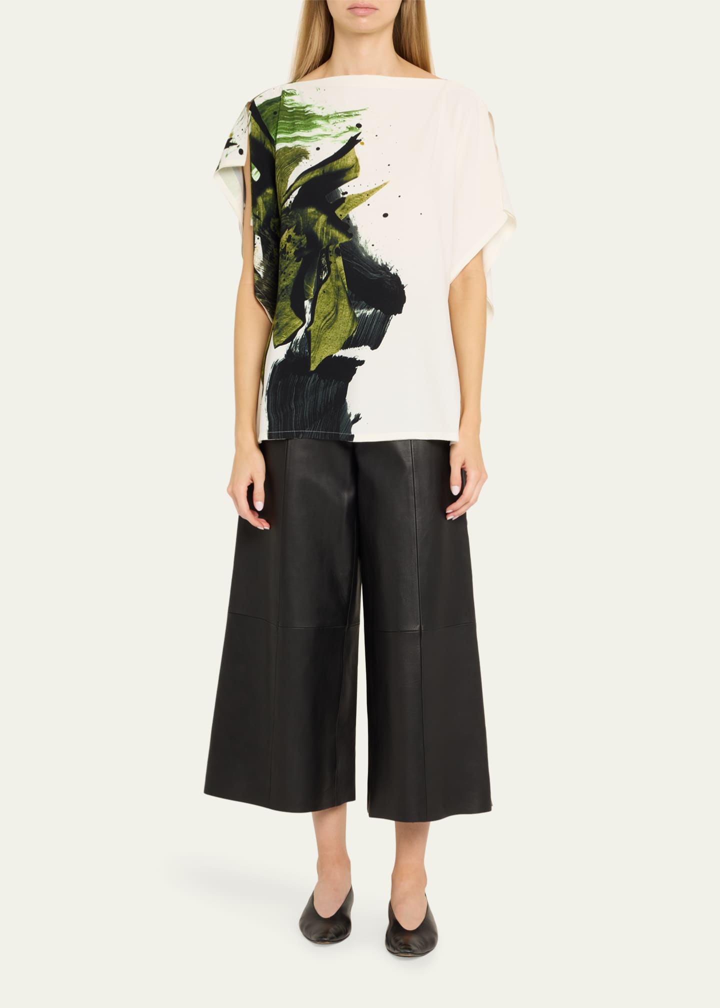 Jason Wu Collection Leather High-Rise Cropped Pants Image 2 of 5