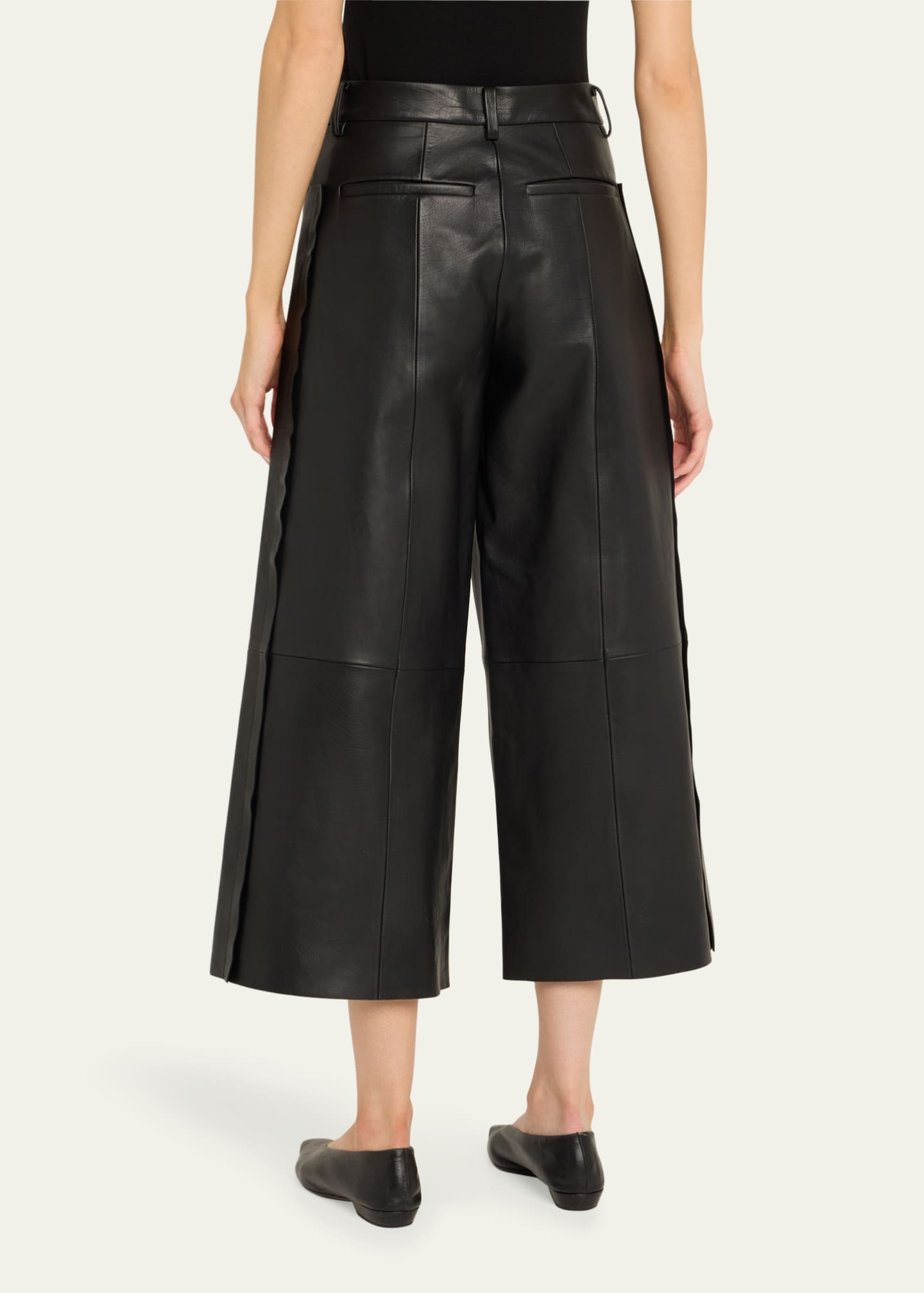 Jason Wu Collection Leather High-Rise Cropped Pants Image 3 of 5