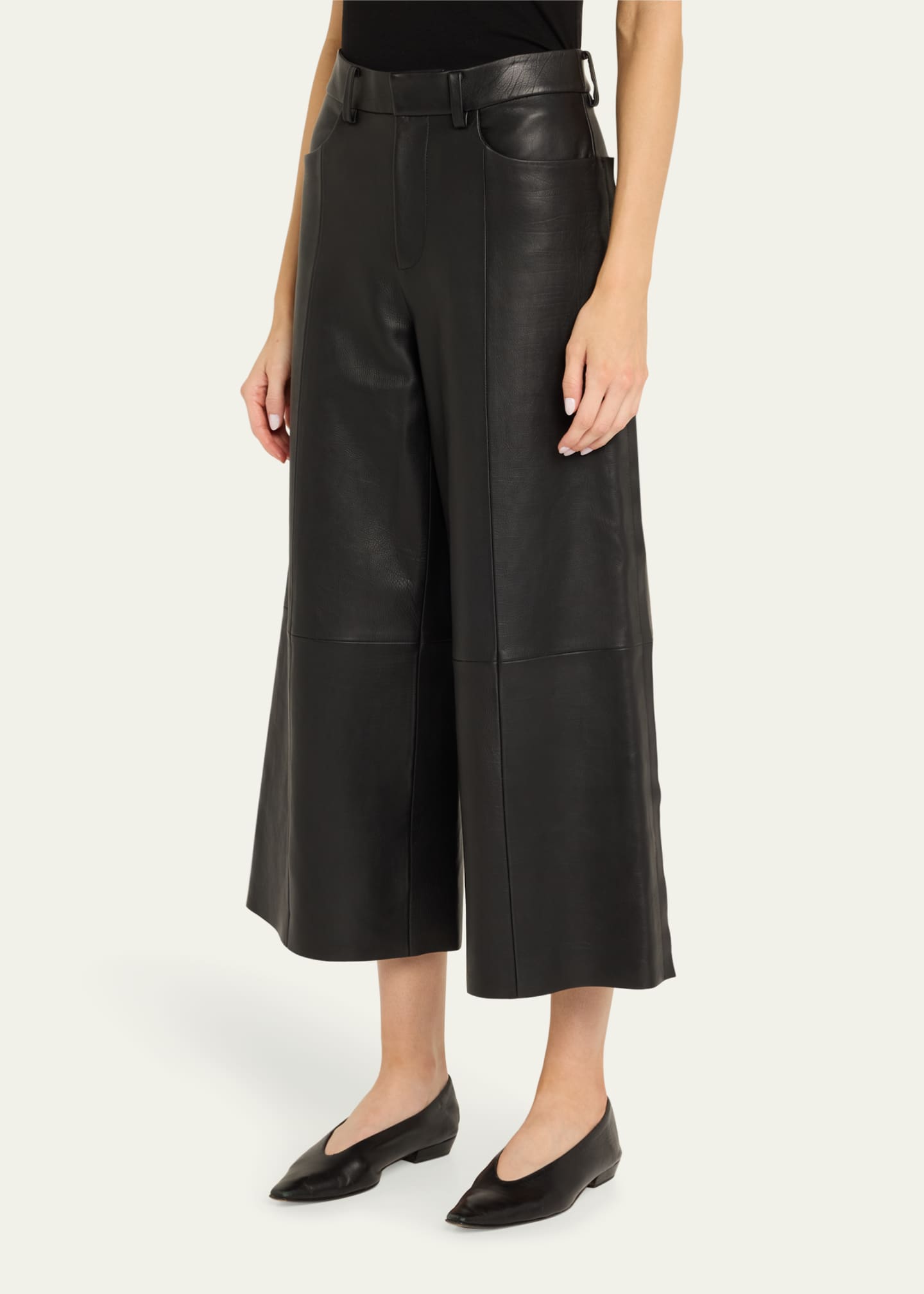Jason Wu Collection Leather High-Rise Cropped Pants Image 4 of 5