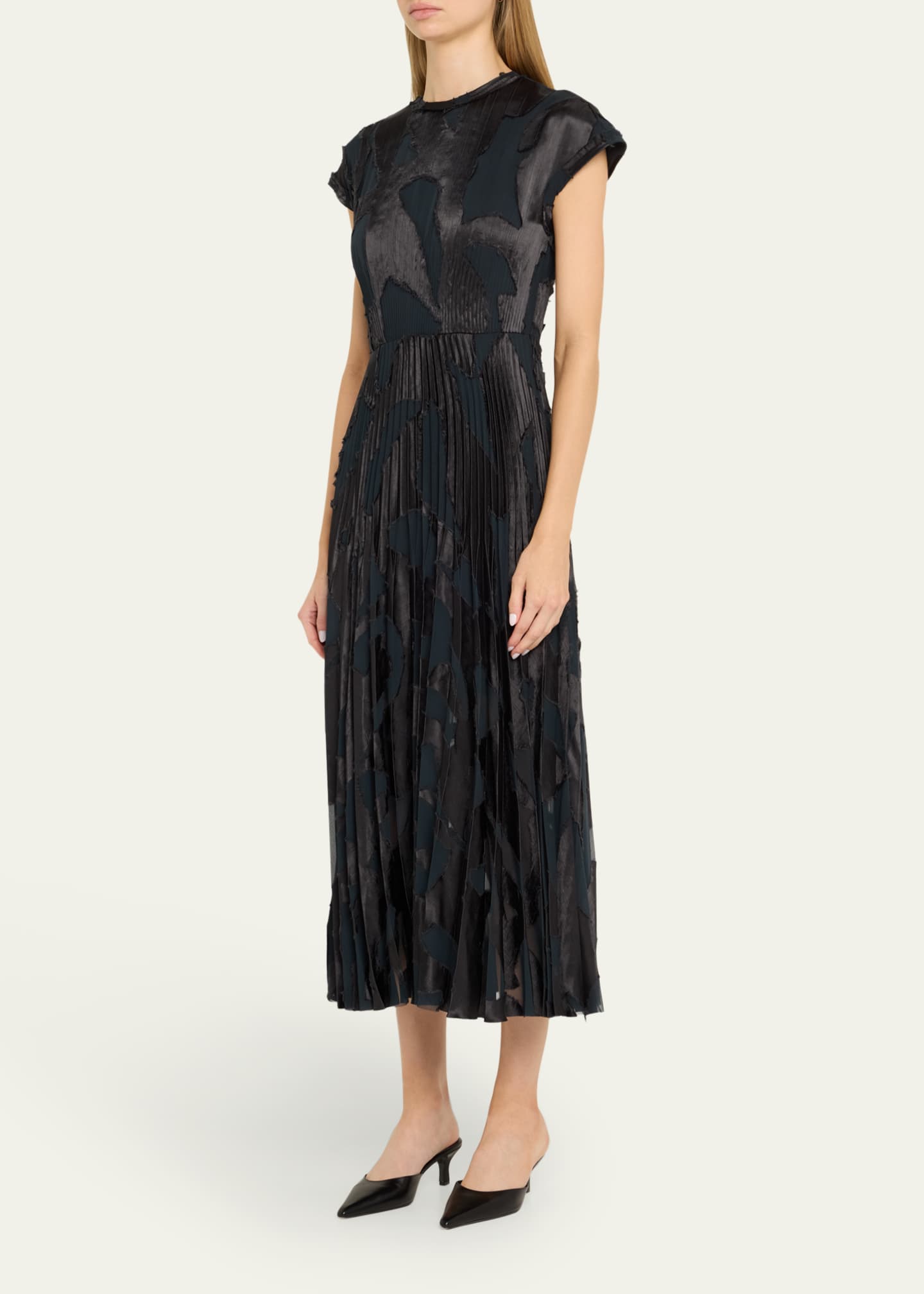 Jason Wu Collection Abstract Fil Couple Fit-Flare Midi Dress Image 4 of 5