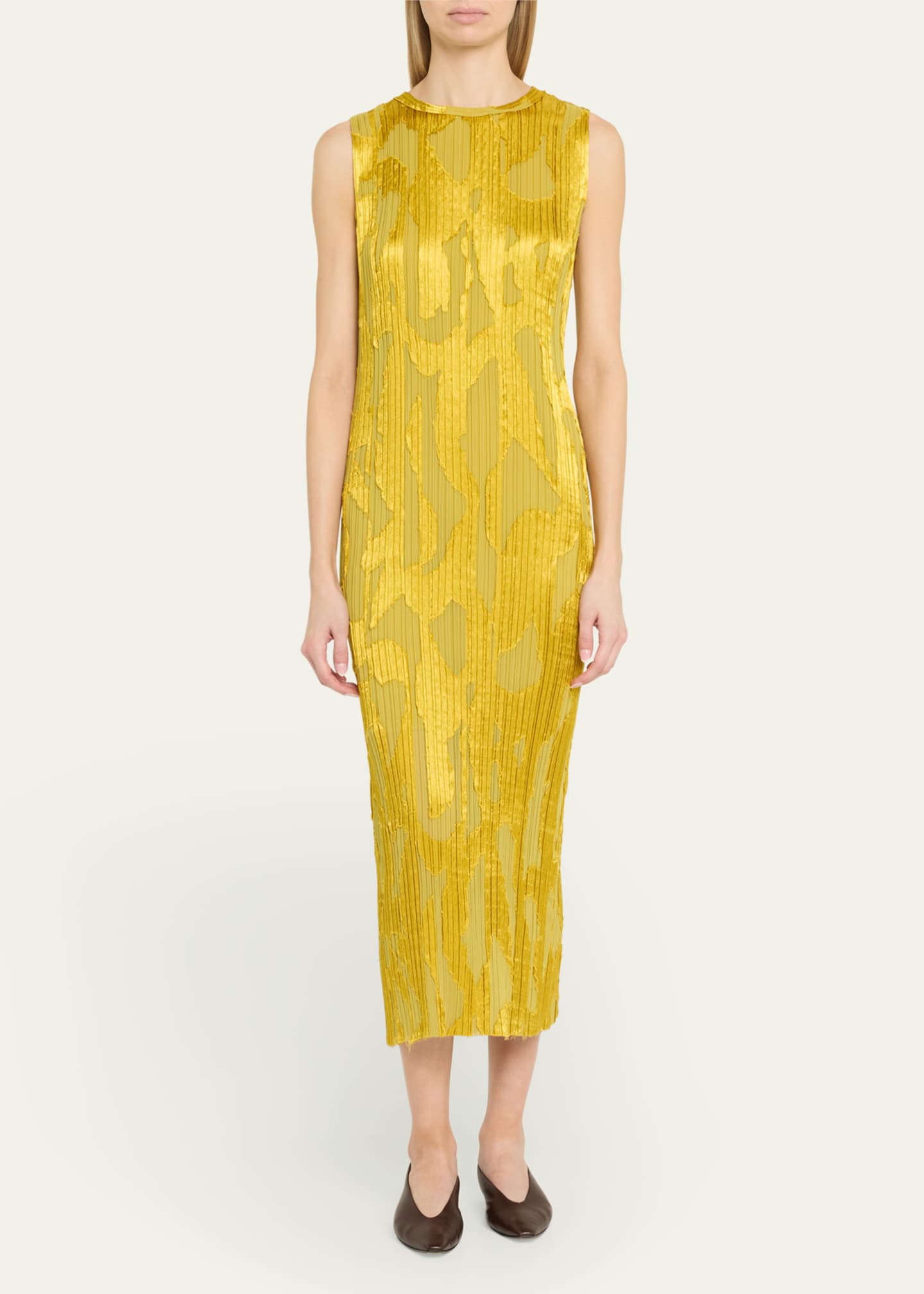 Jason Wu Collection Abstract Fil Coupe Pleated Midi Shift Dress Image 2 of 5