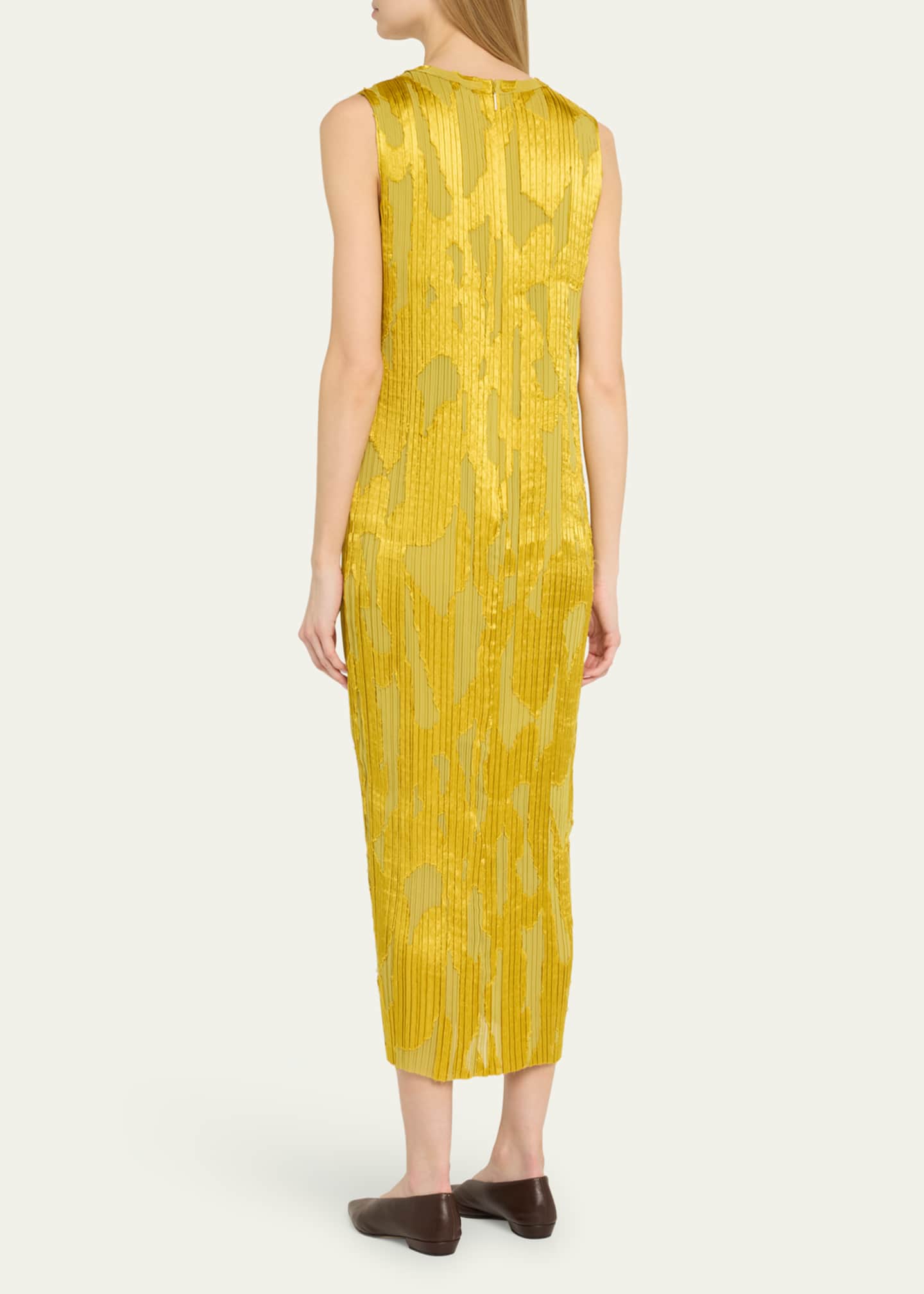 Jason Wu Collection Abstract Fil Coupe Pleated Midi Shift Dress Image 3 of 5