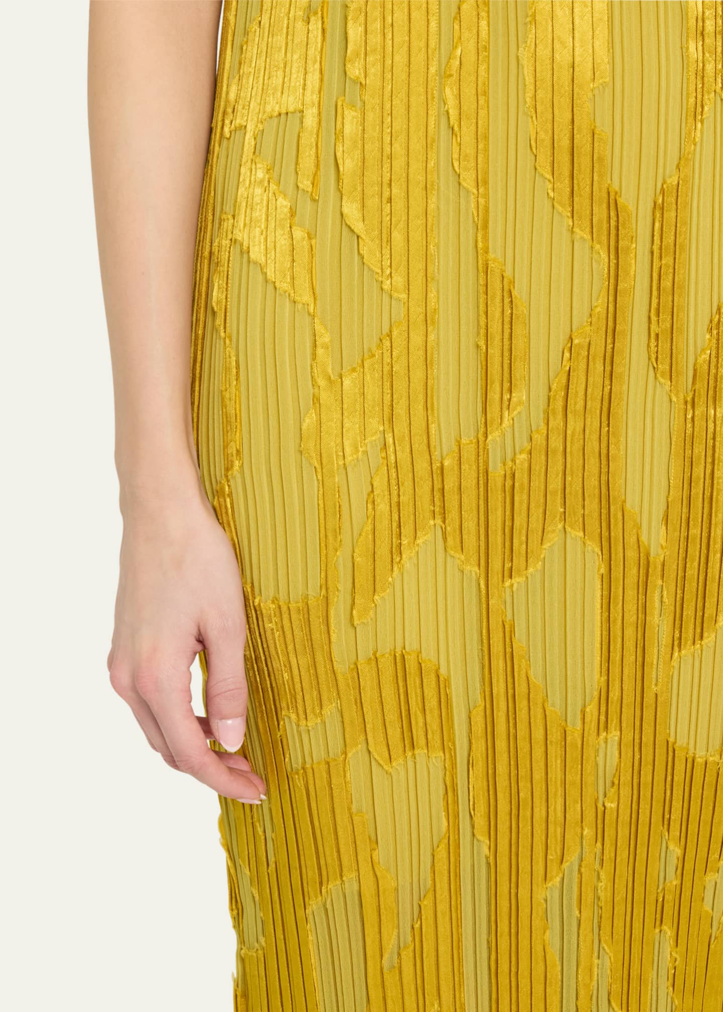 Jason Wu Collection Abstract Fil Coupe Pleated Midi Shift Dress Image 5 of 5