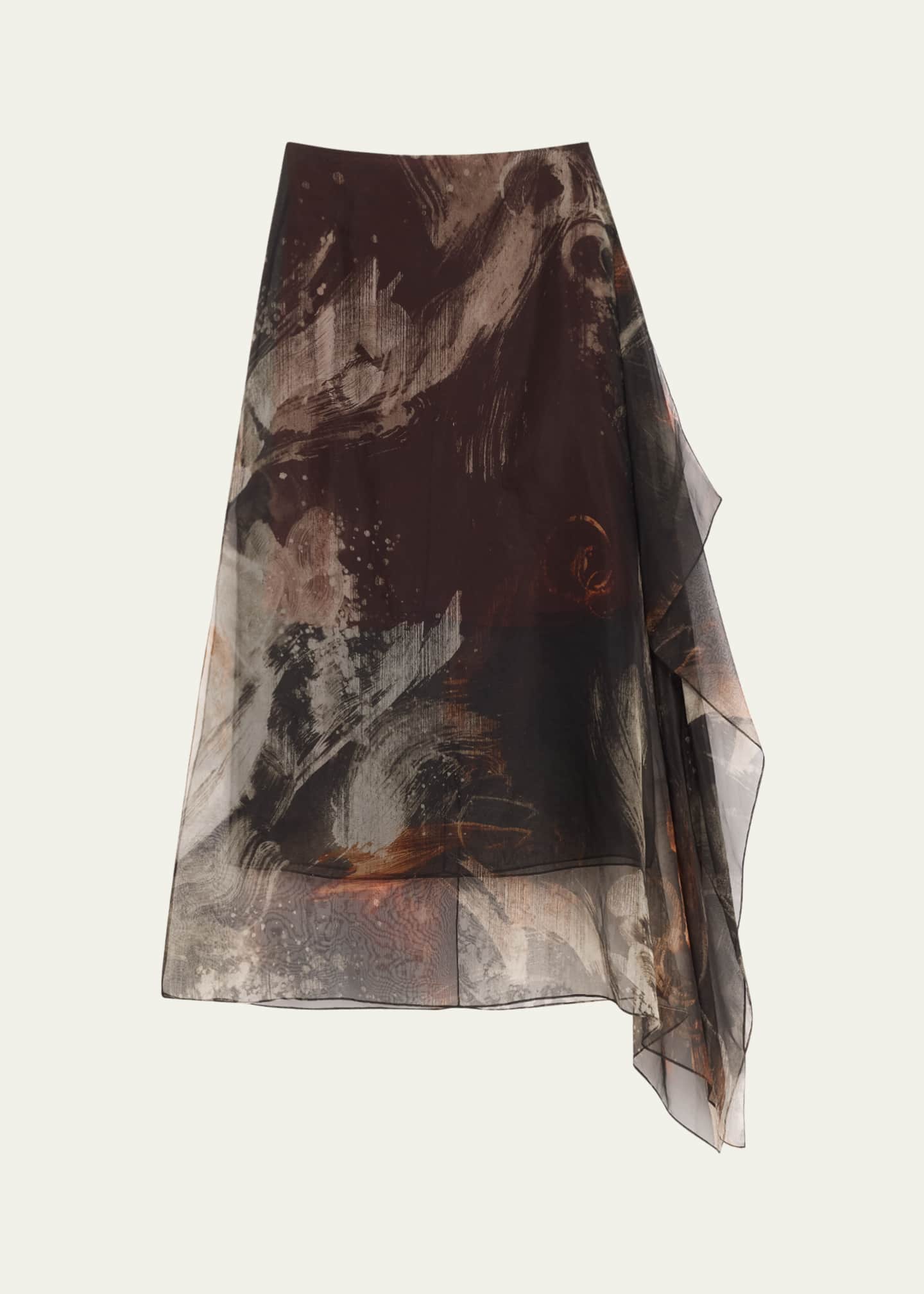 Jason Wu Collection Brushstroke Print Silk Organza Skirt Image 1 of 5