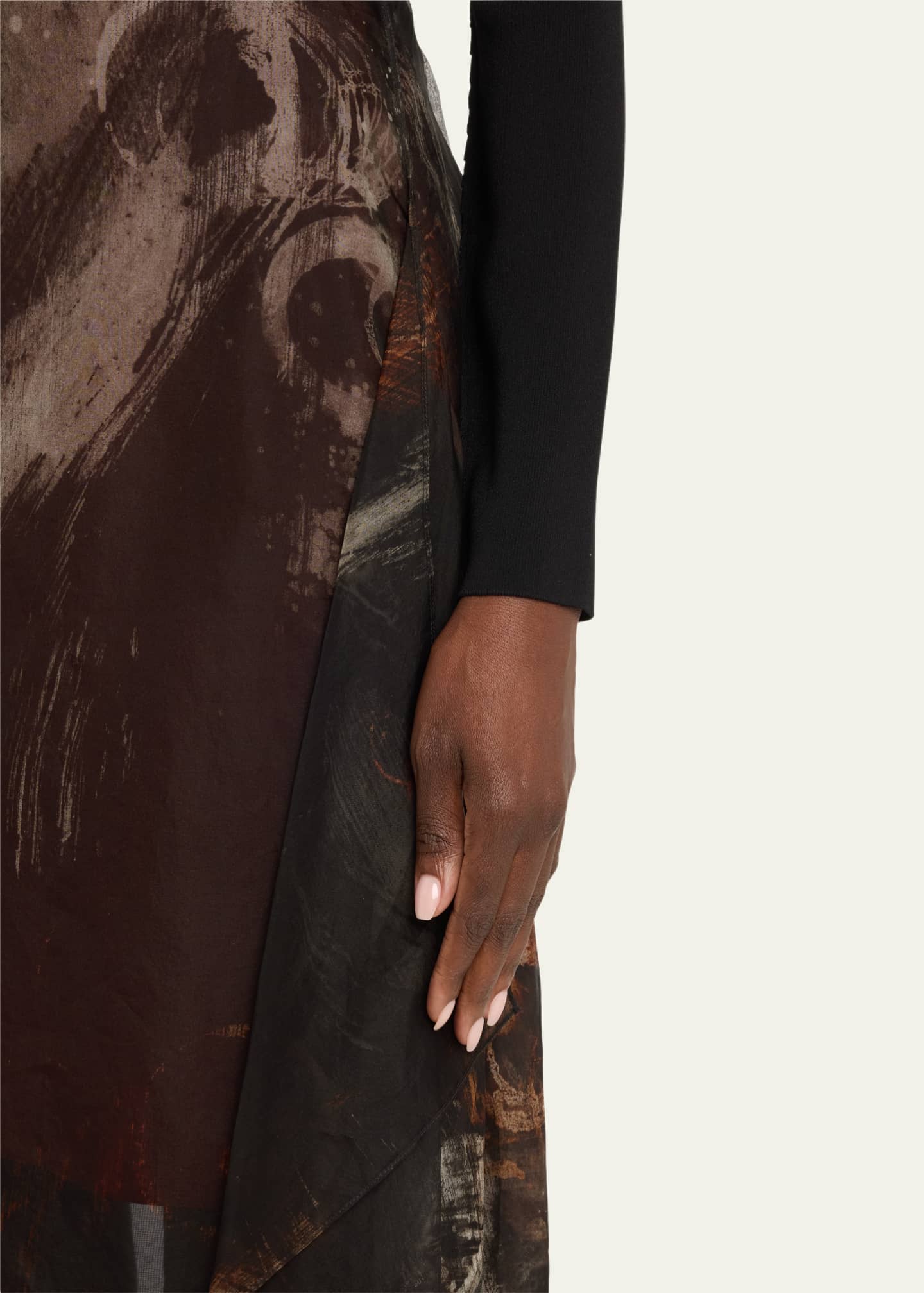Jason Wu Collection Brushstroke Print Silk Organza Skirt Image 5 of 5