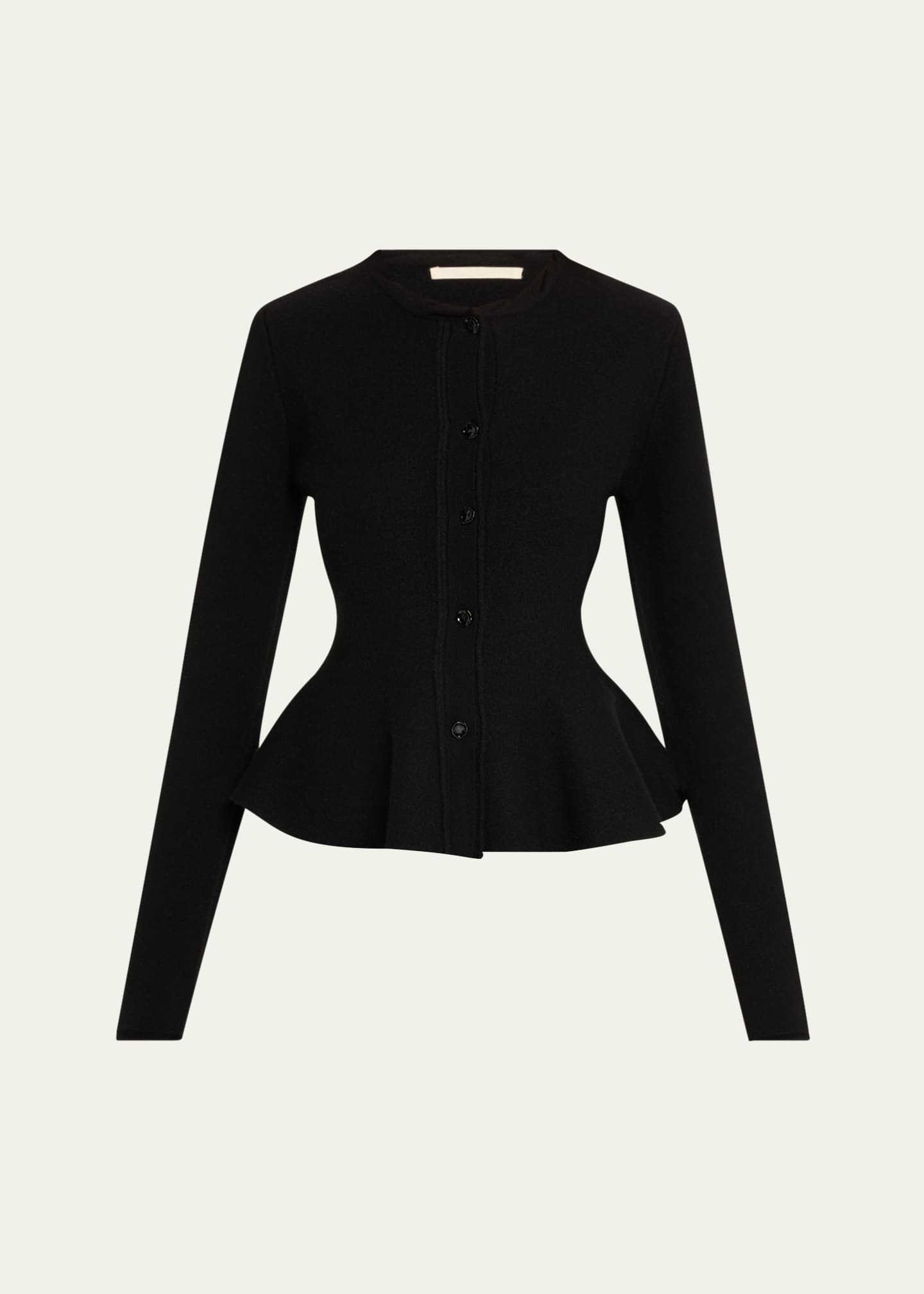 Jason Wu Collection Boiled Wool Peplum Cardigan Image 1 of 5