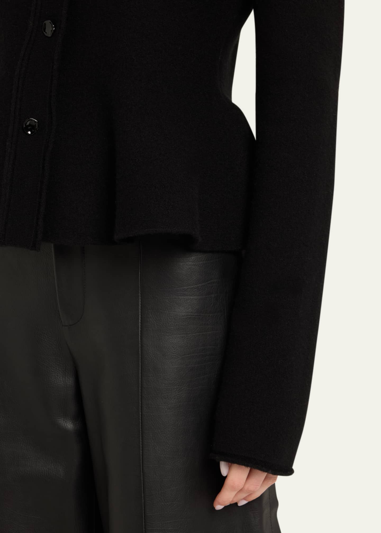 Jason Wu Collection Boiled Wool Peplum Cardigan Image 5 of 5