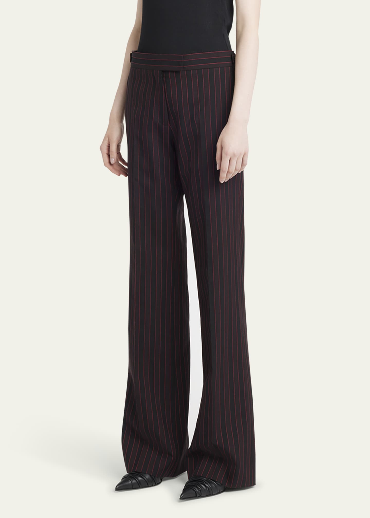 McQueen Pinstriped Flare Trousers Image 4 of 5