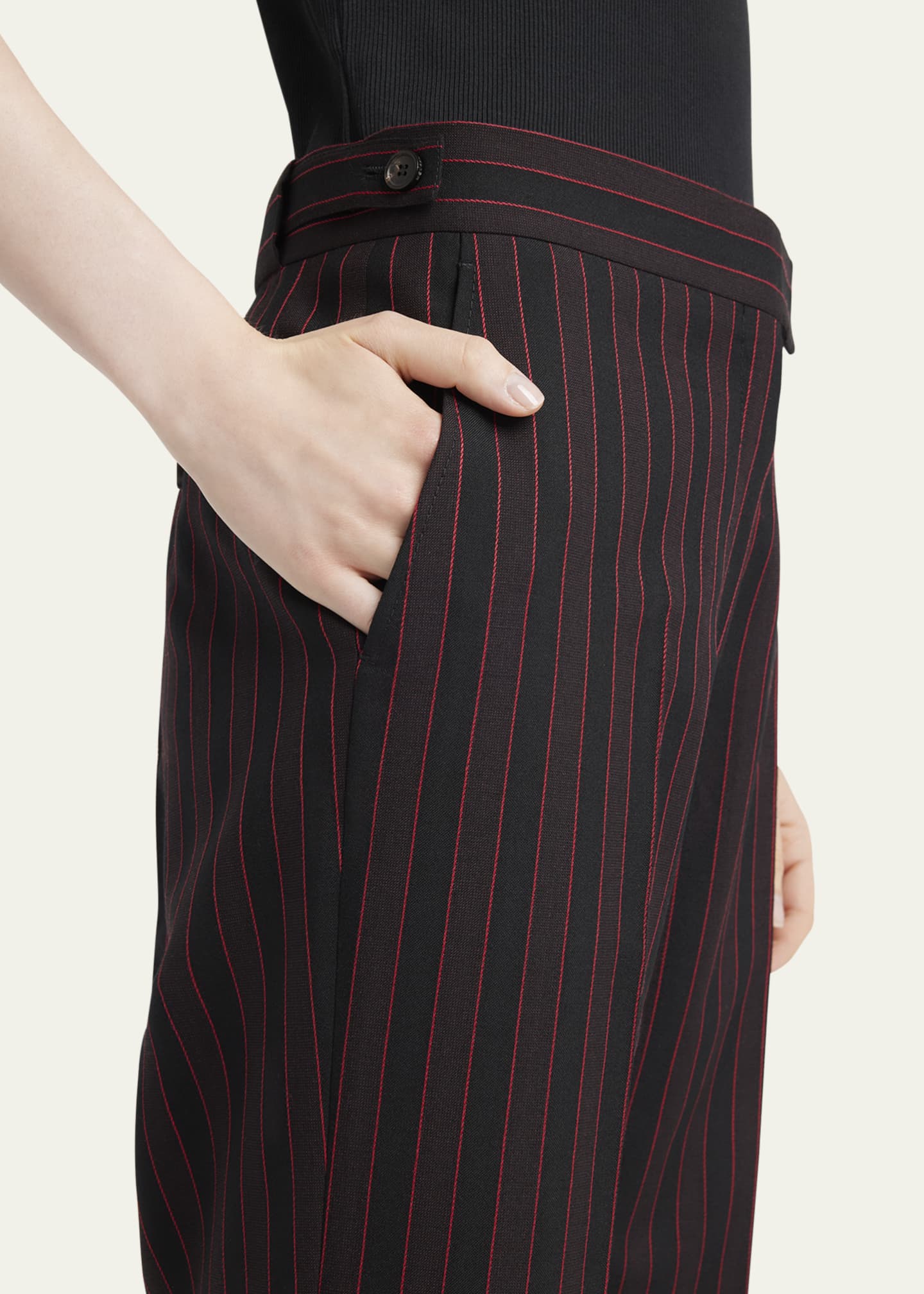 McQueen Pinstriped Flare Trousers Image 5 of 5