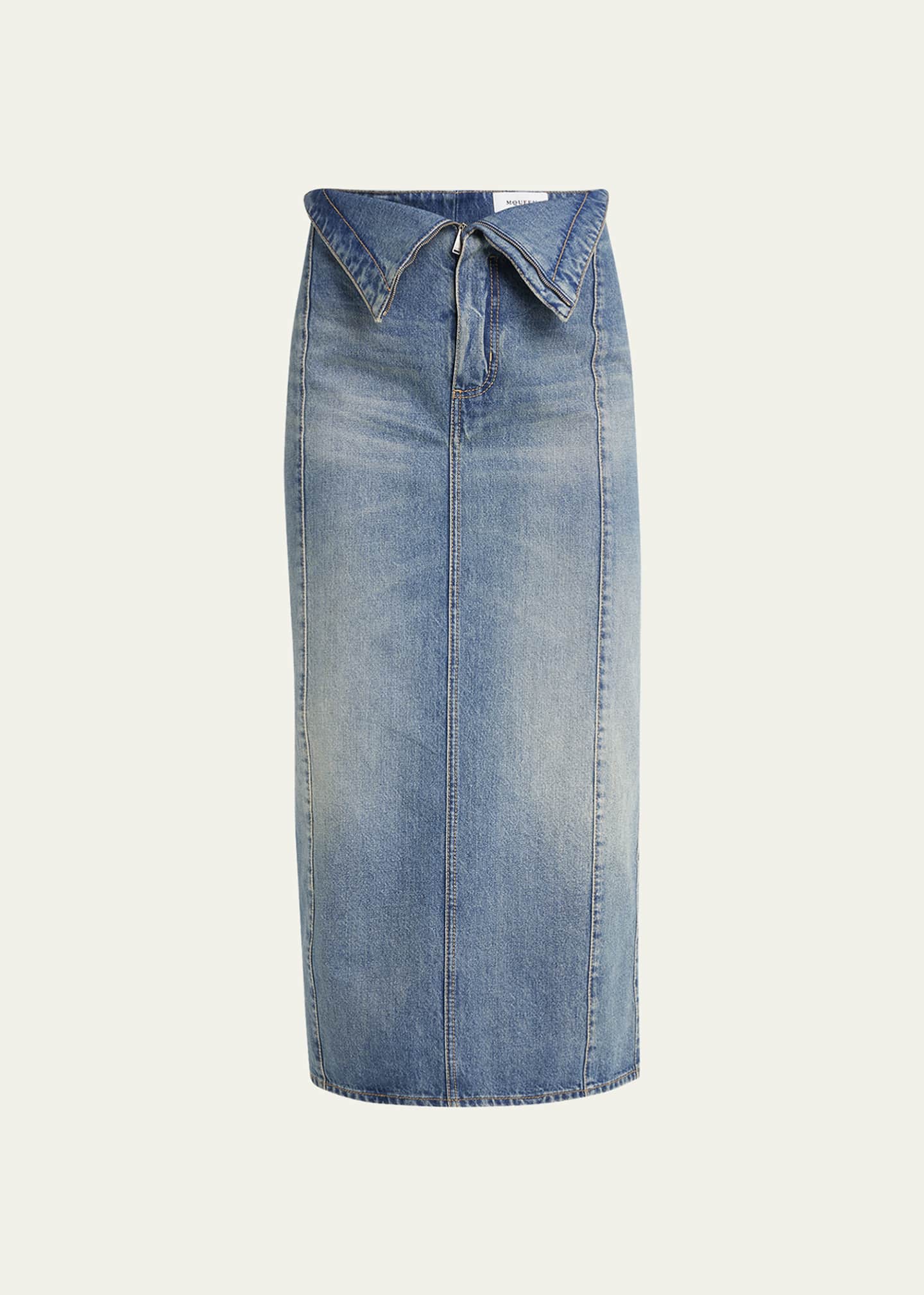 【BAON】Rancho pleated denim banding midi skirt 1_f065bce0-3384-4a34-8e47-