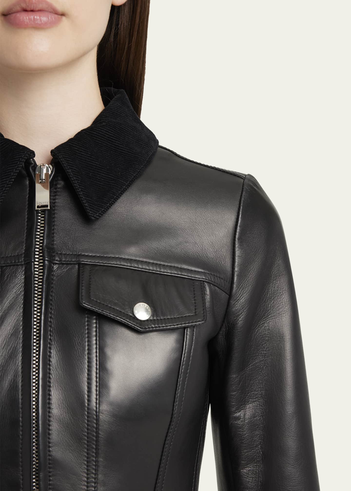 McQueen Leather Bird Peplum Jacket Image 5 of 5