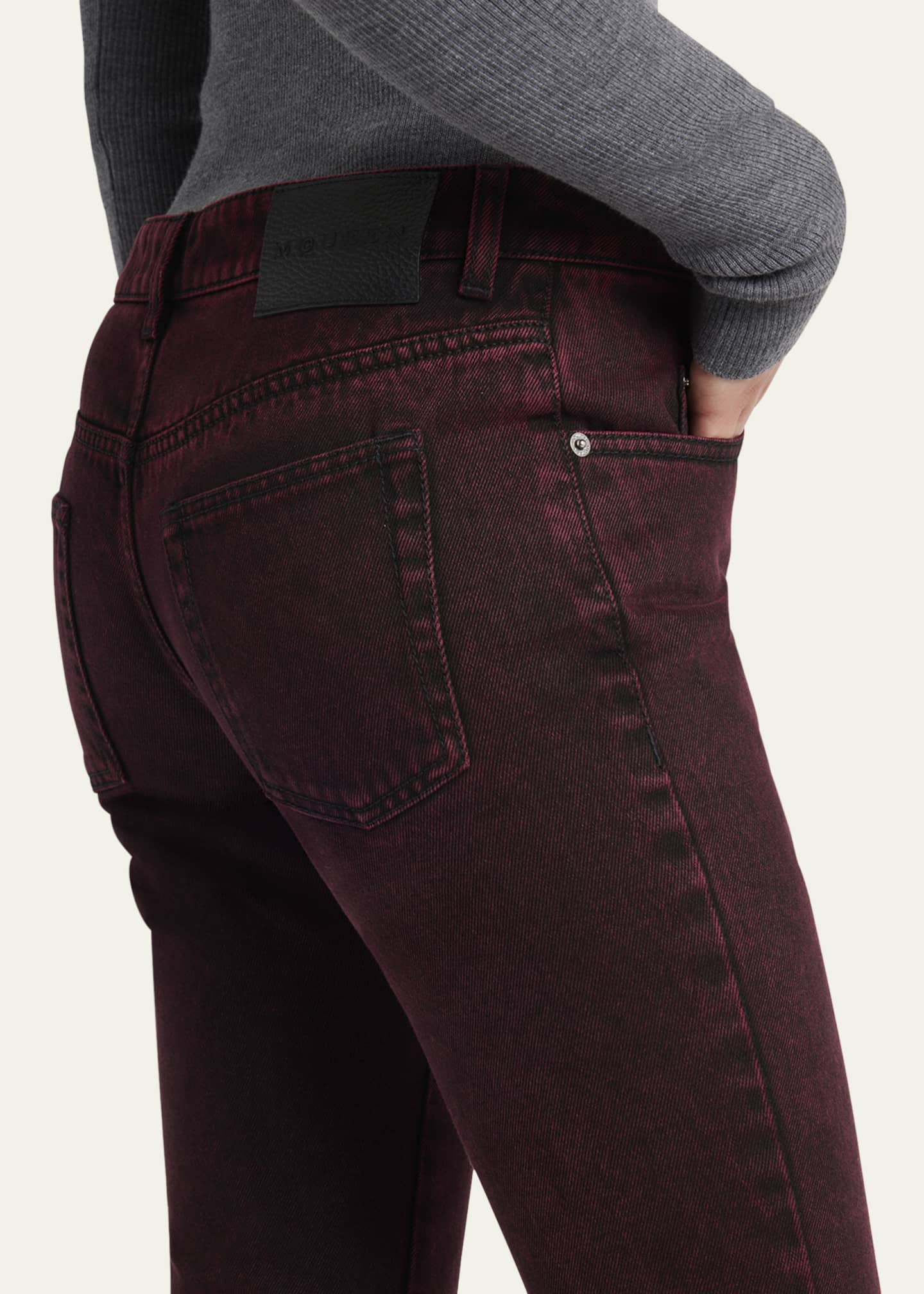 McQueen Low-Rise Red-Wash Denim Flare Trousers Image 5 of 5