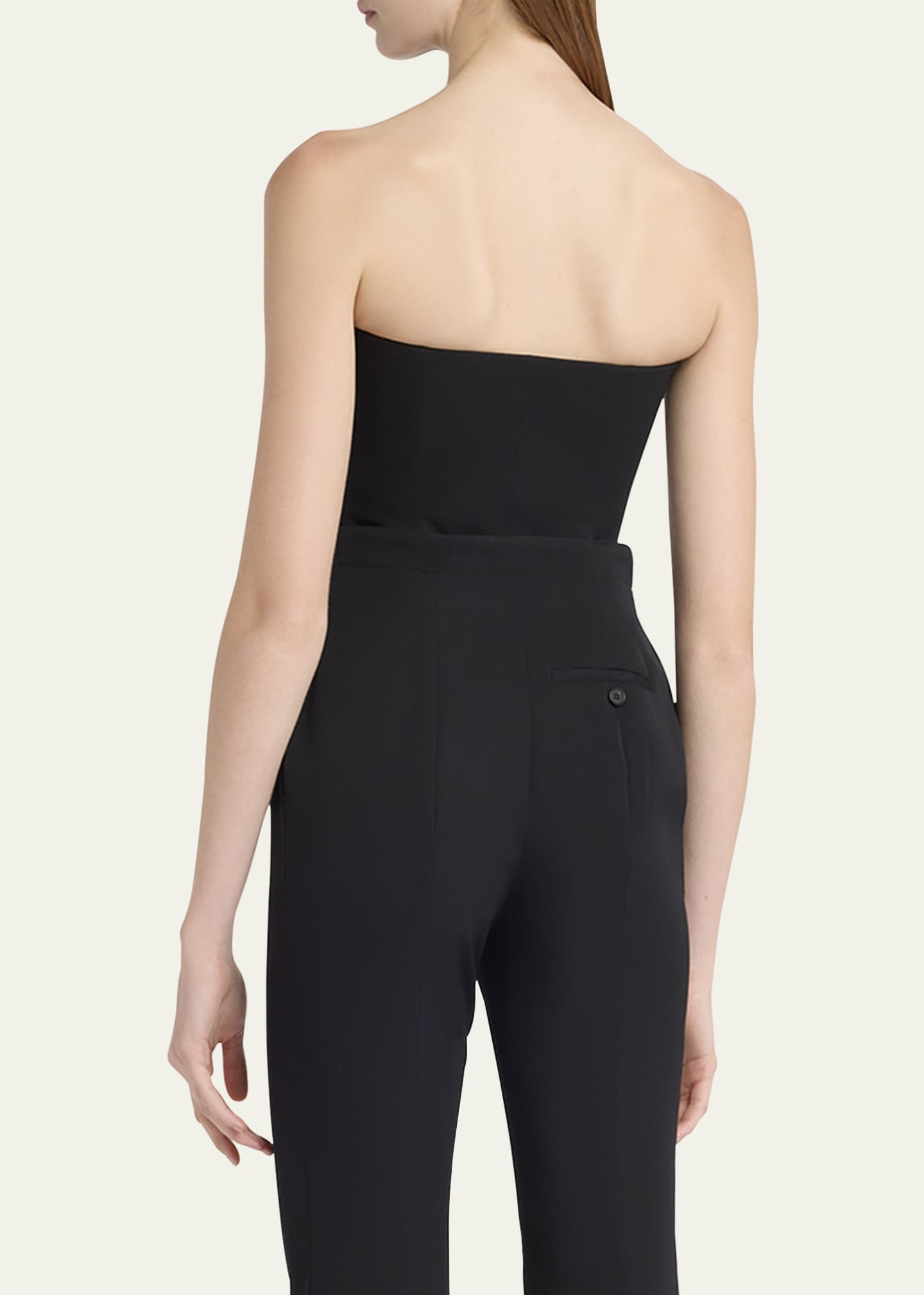 McQueen Curved Strapless Zip-Front Bustier Top Image 3 of 5