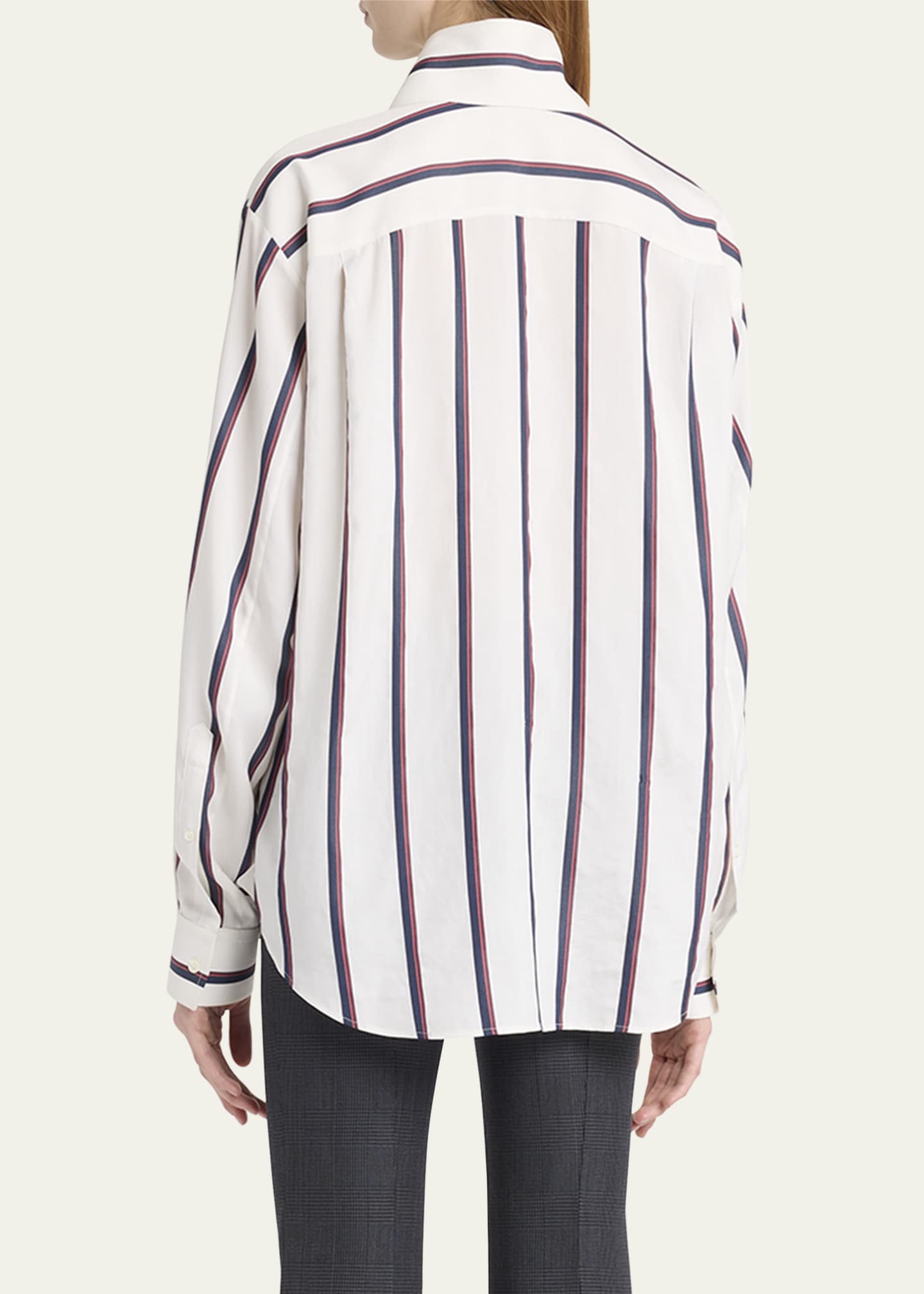McQueen Striped Silk Button-Down Shirt Image 3 of 5