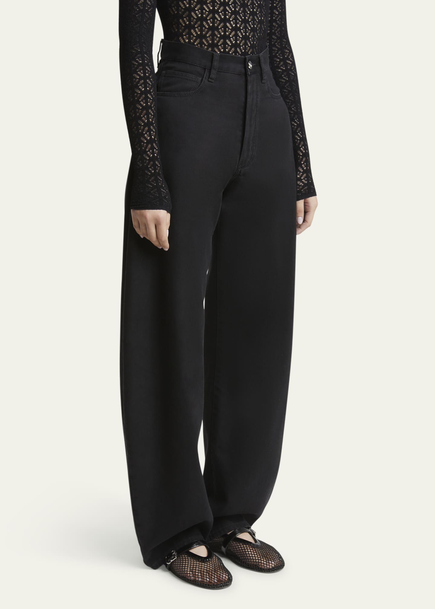ALAIA Rounded Leg Denim Pants Image 4 of 5