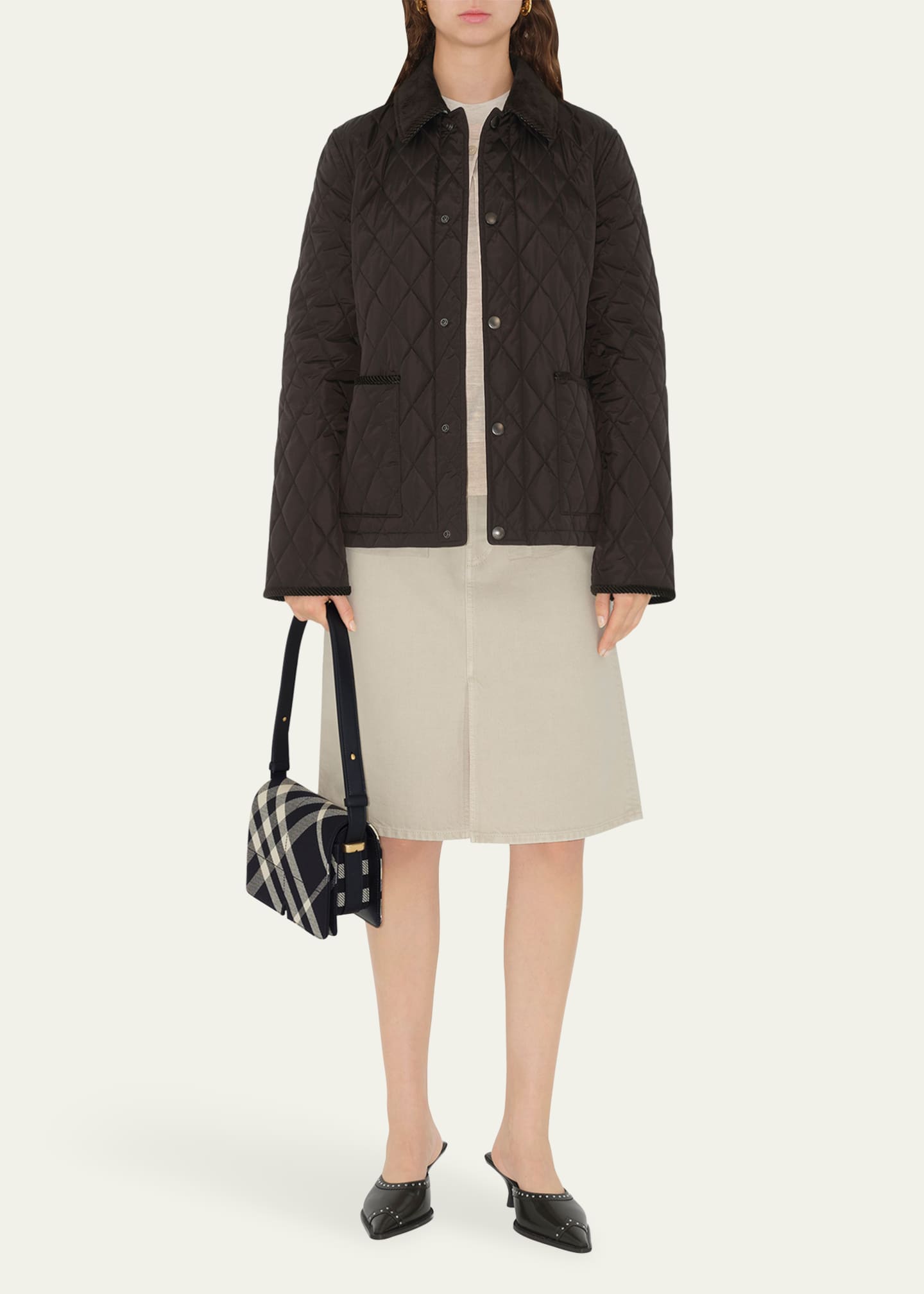 Burberry Quilted Corduroy Collar Jacket Image 2 of 4