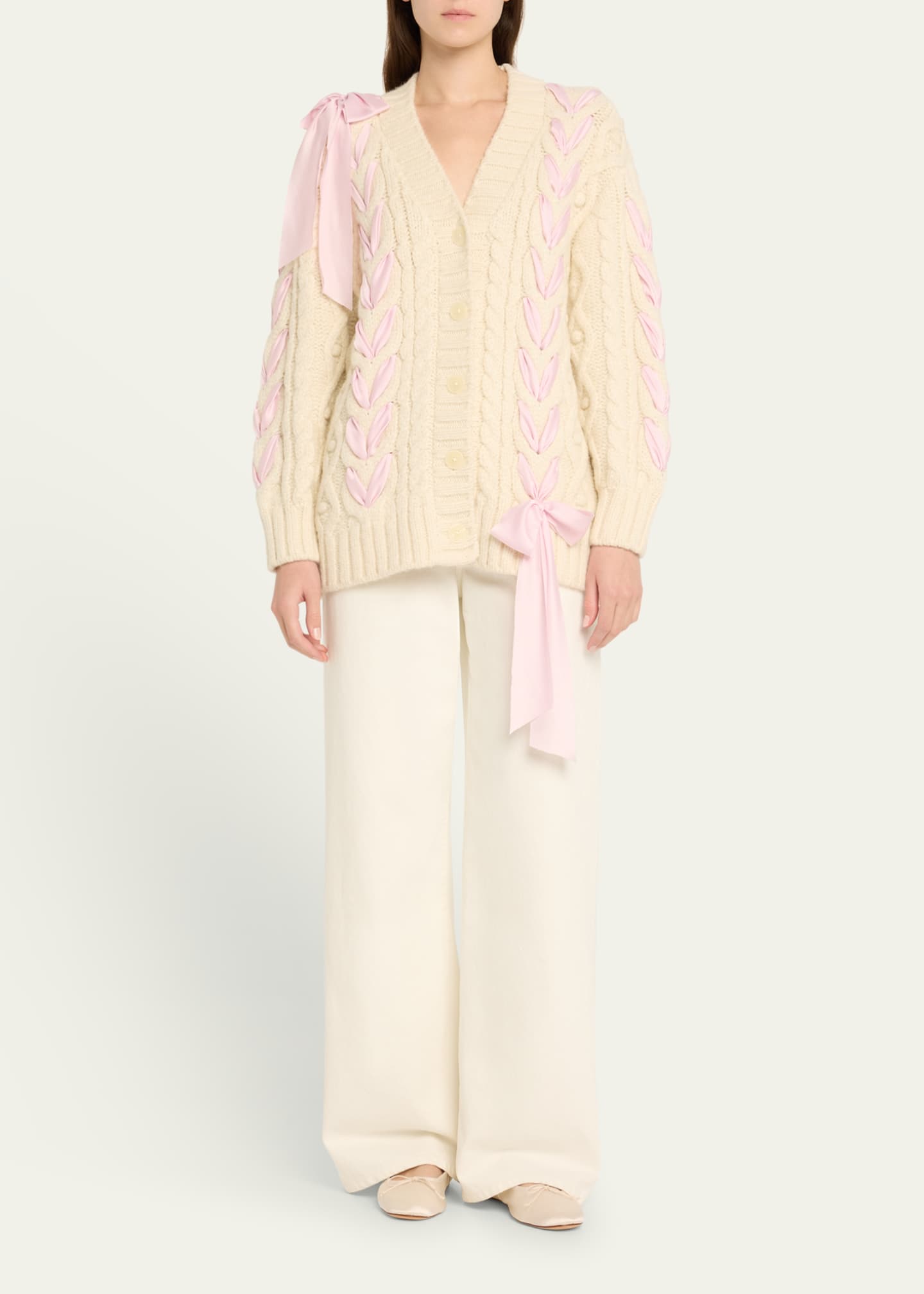 Kassius Cable-Knit Laced Cardigan