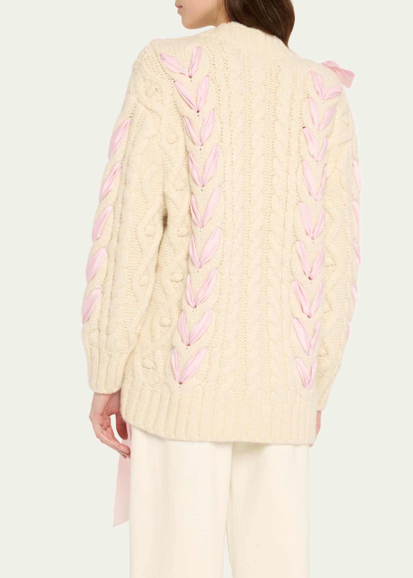 Kassius Cable-Knit Laced Cardigan