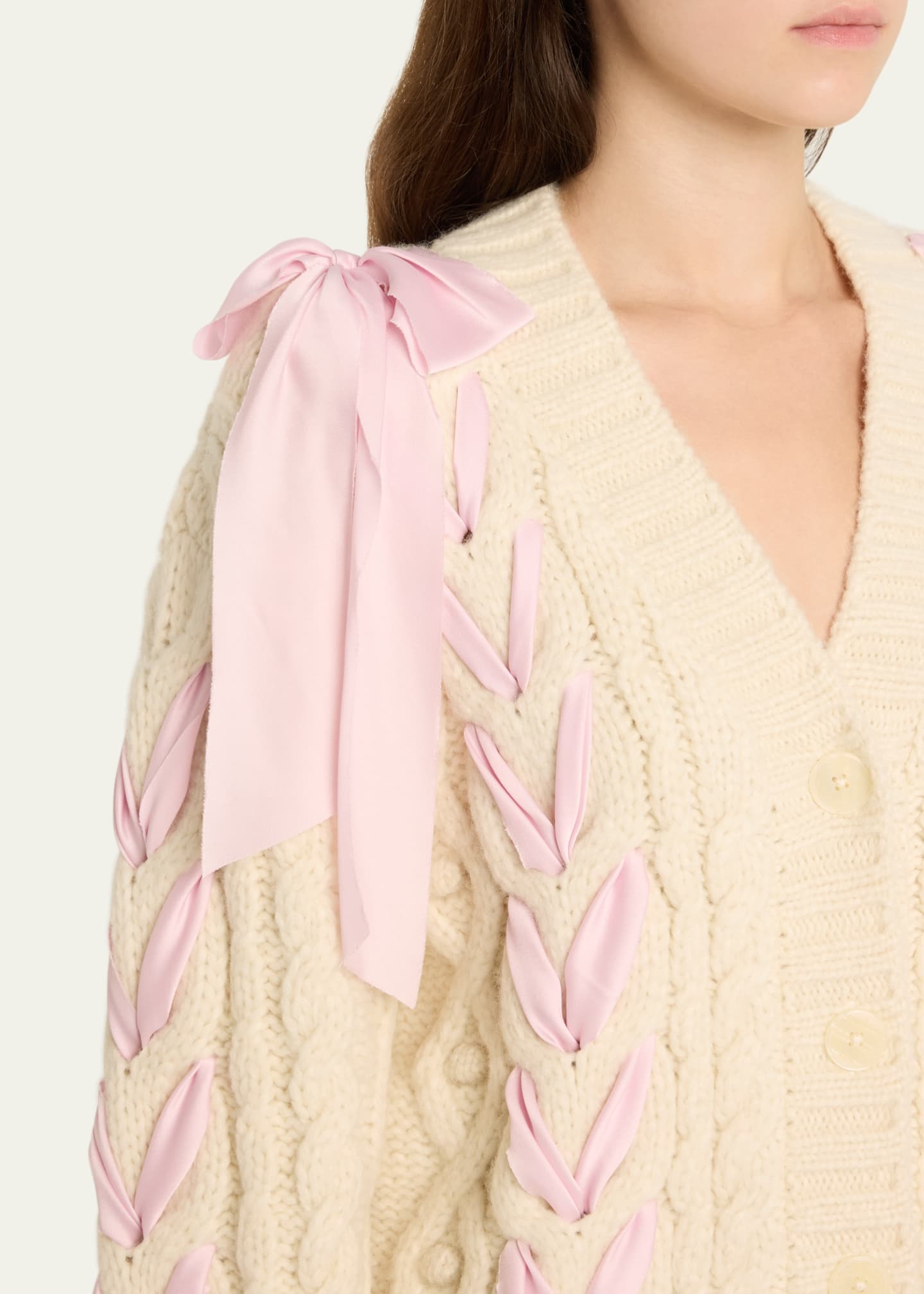 Kassius Cable-Knit Laced Cardigan