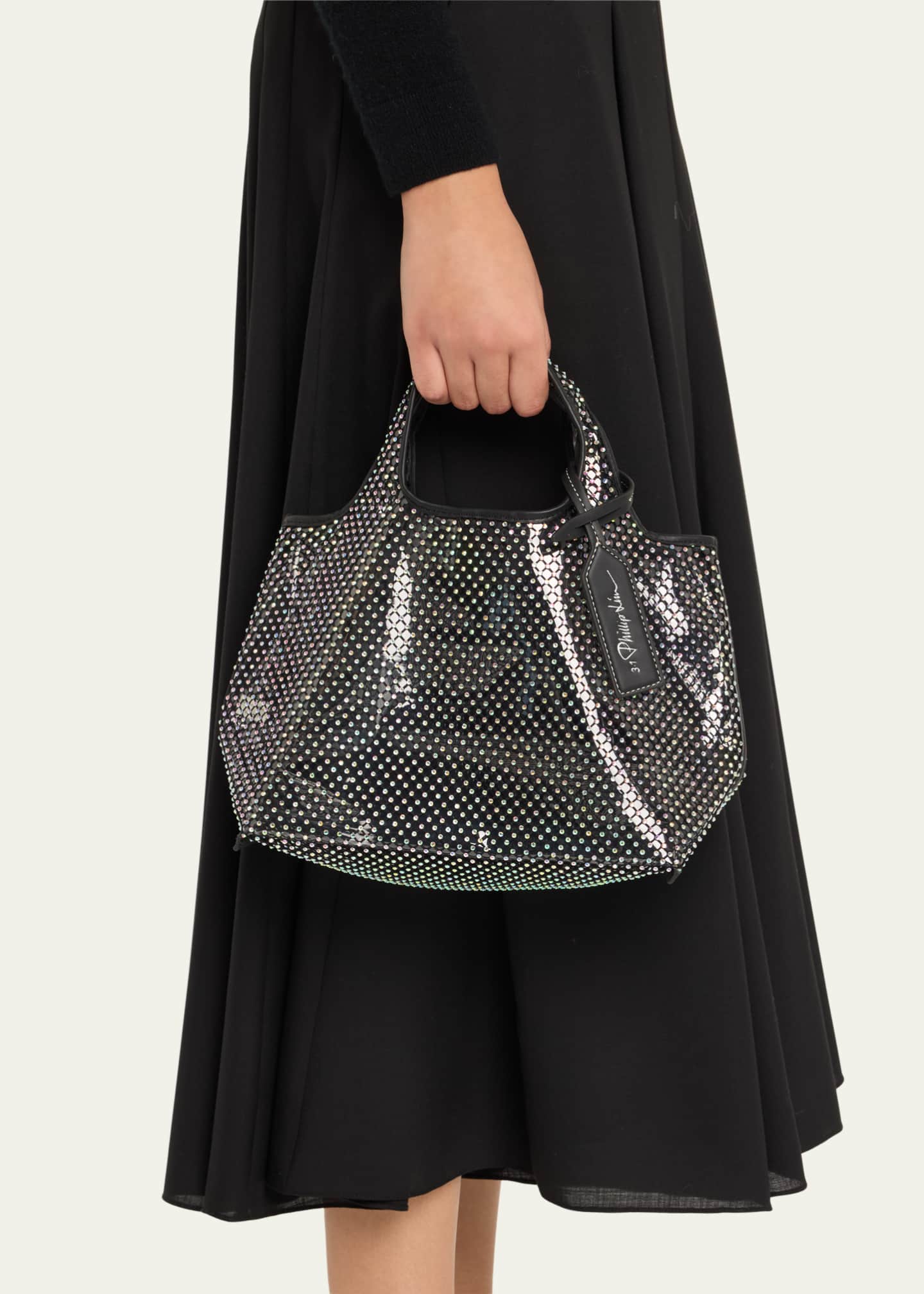 3.1 Phillip Lim Mini Mesh Crystal Market Tote Bag Image 2 of 6