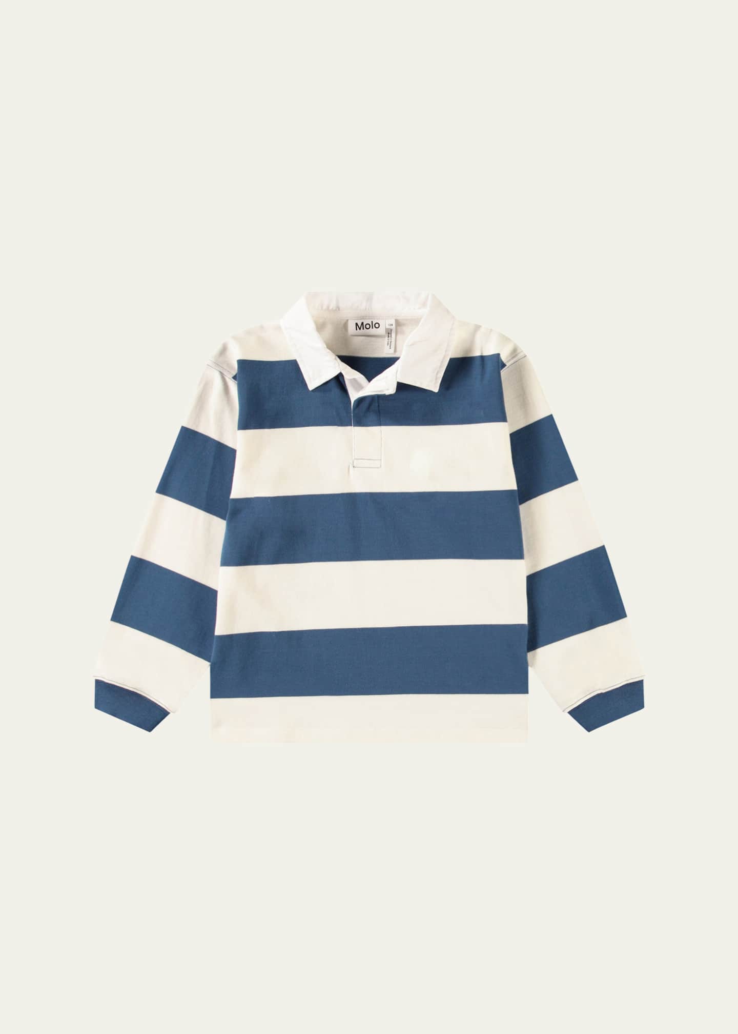 Molo Boy's Relz Long-Sleeve Polo Shirt, Size 8-12 Image 1 of 3