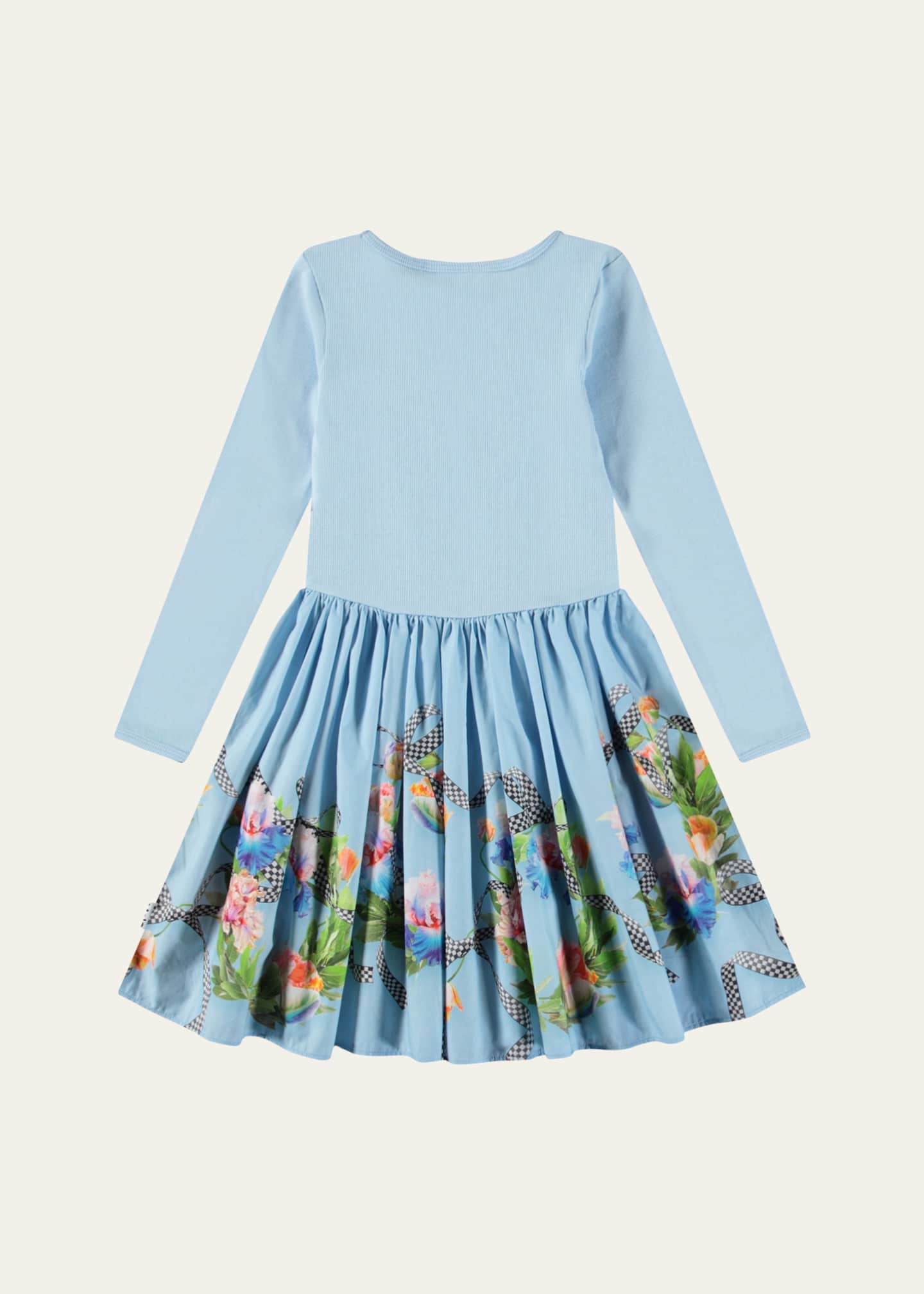 Molo Girl's Casie Printed Long-Sleeve Dress, Size 3T-6 Image 2 of 3