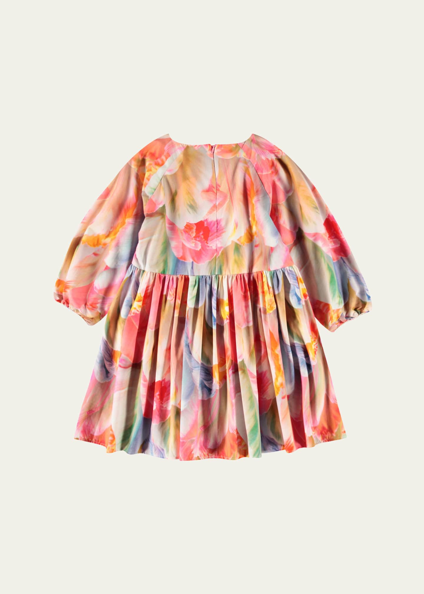 Molo Girl's Ciera Long-Sleeve Floral Cotton Dress, Size 7-12 Image 2 of 3