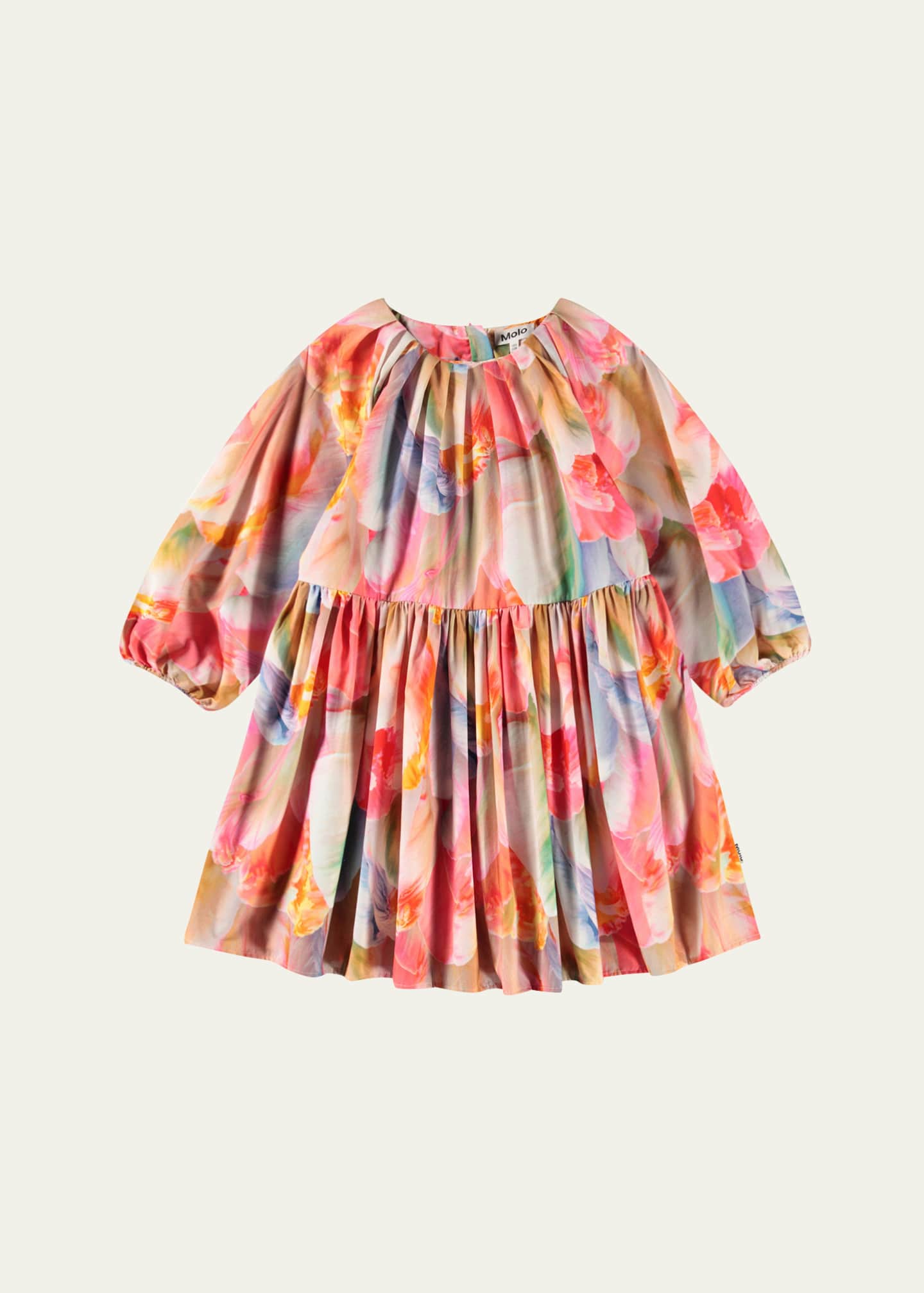 Molo Girl's Ciera Long-Sleeve Floral Cotton Dress, Size 7-12 Image 1 of 3