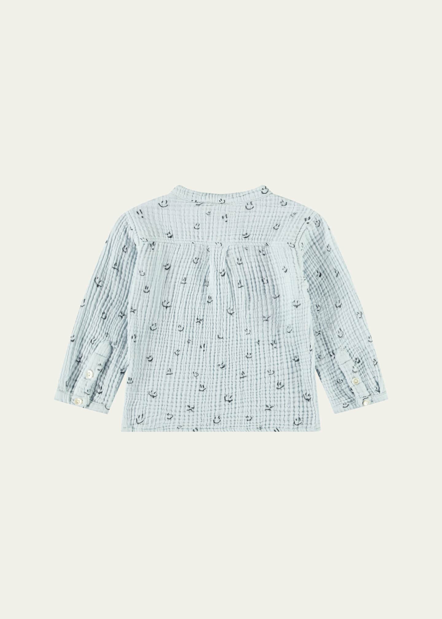Molo Boy's Enoz Long-Sleeve Organic Cotton Shirt, Size 6M-18 Image 2 of 3