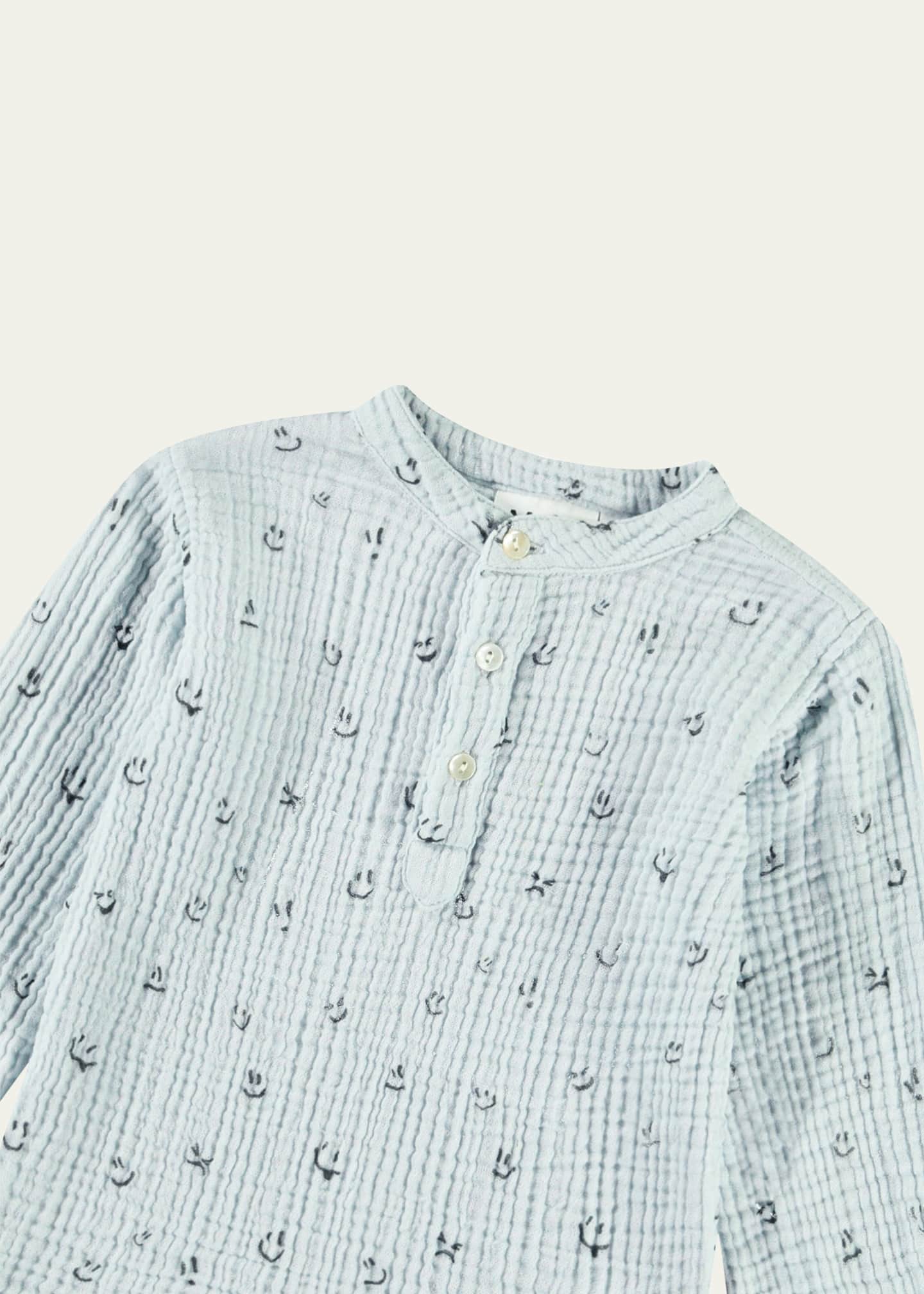 Molo Boy's Enoz Long-Sleeve Organic Cotton Shirt, Size 6M-18 Image 3 of 3