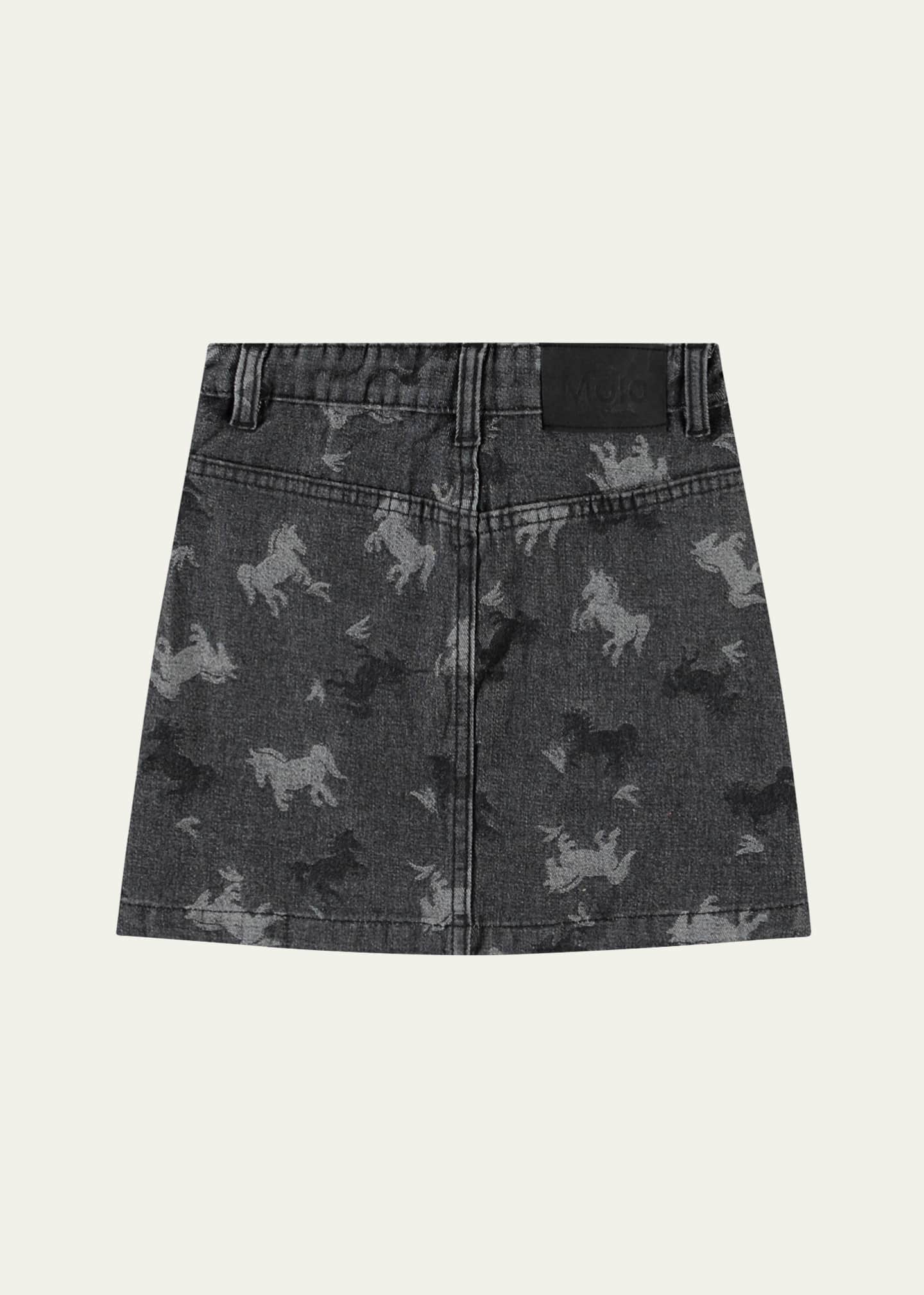 Molo Girl's Bera Printed Denim Mini Skirt, Size 3T-6 Image 2 of 3