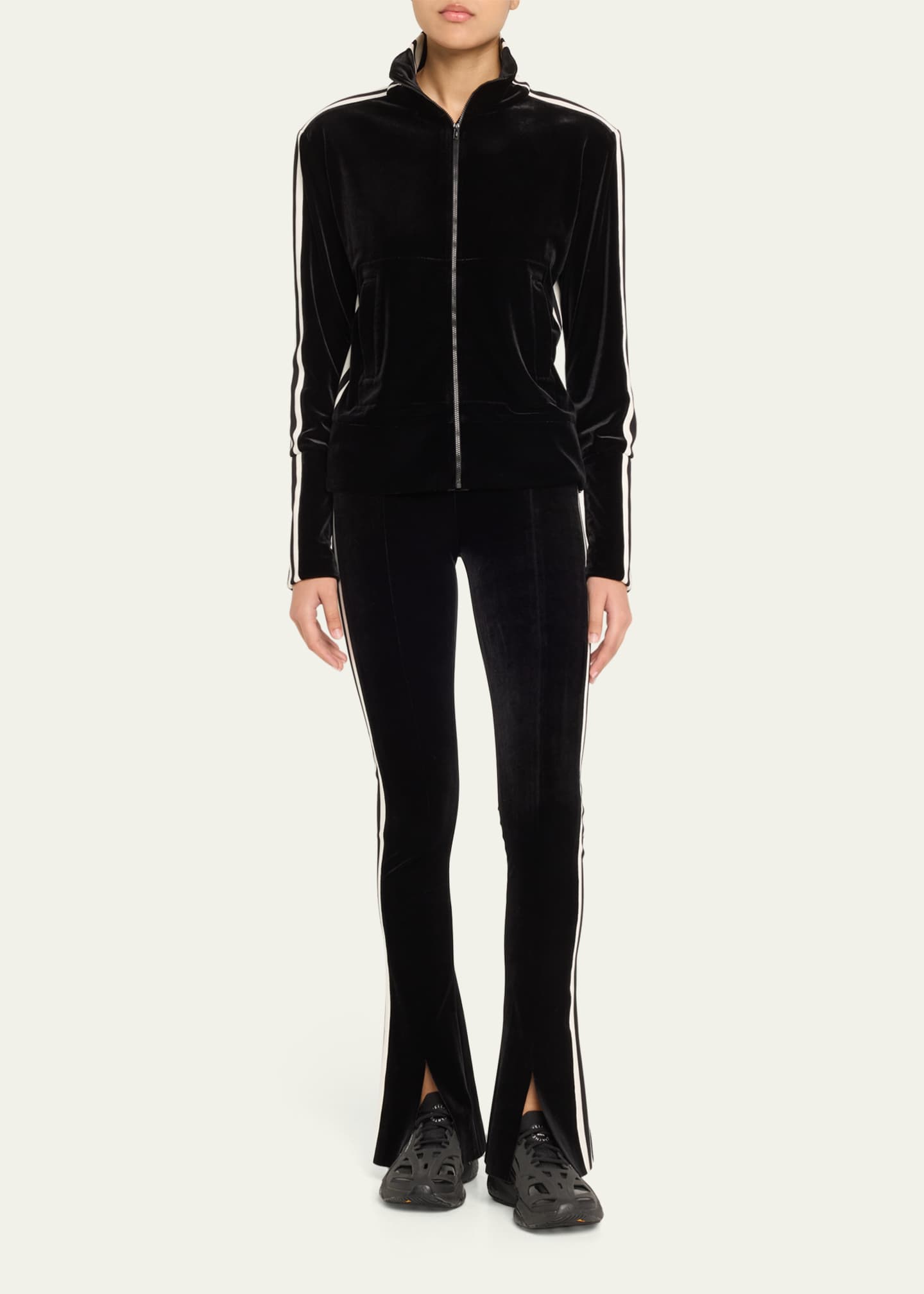 Norma Kamali Velvet Side Stripe Turtle Jacket Image 2 of 5