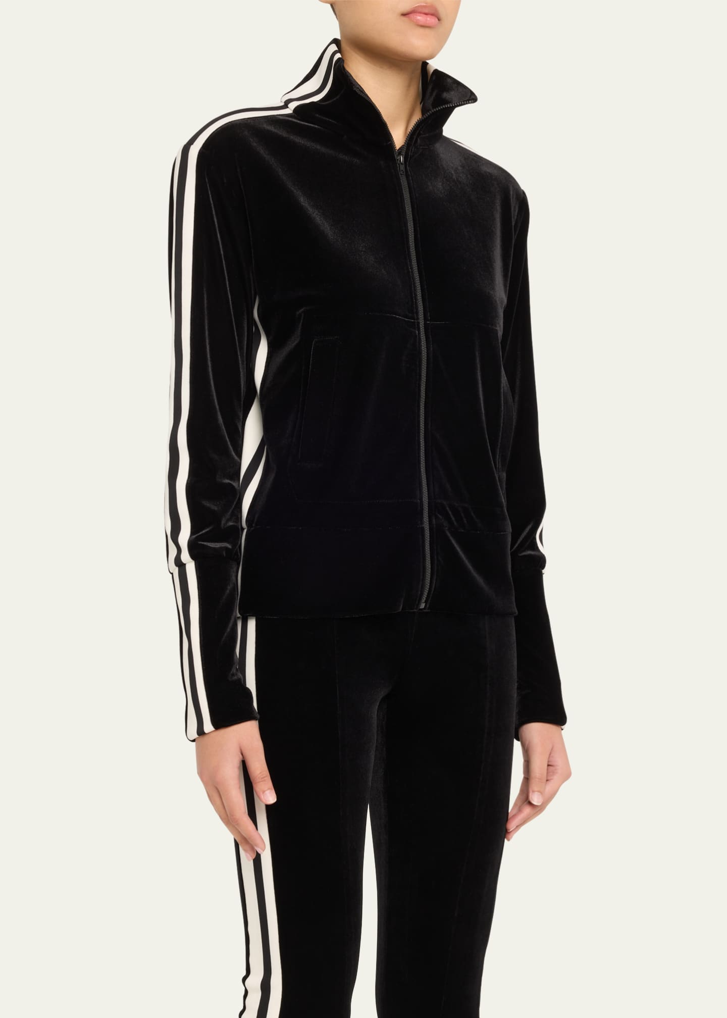 Norma Kamali Velvet Side Stripe Turtle Jacket Image 4 of 5
