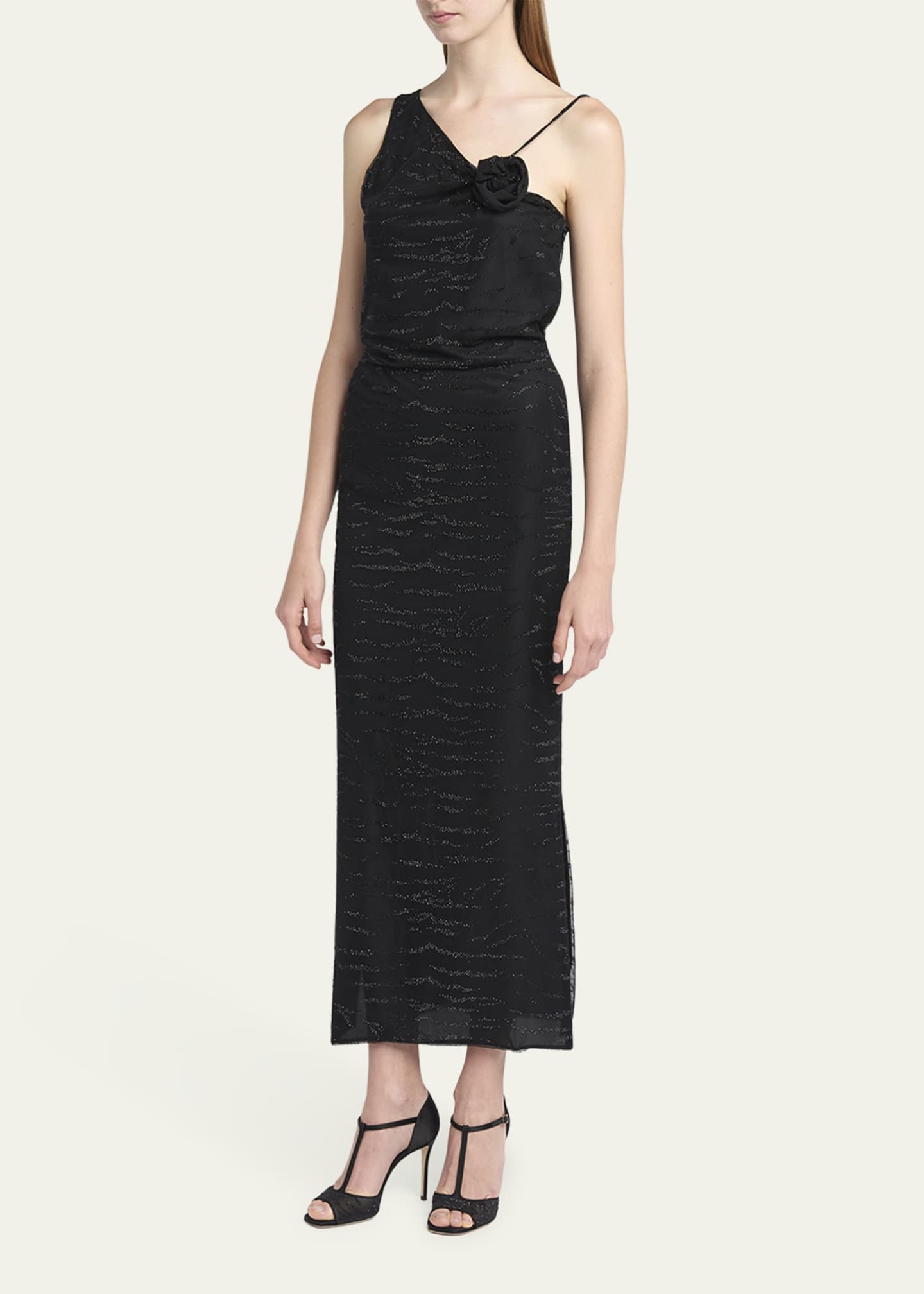 Giorgio Armani Embellished Rose One-Shoulder Gown - Bergdorf Goodman