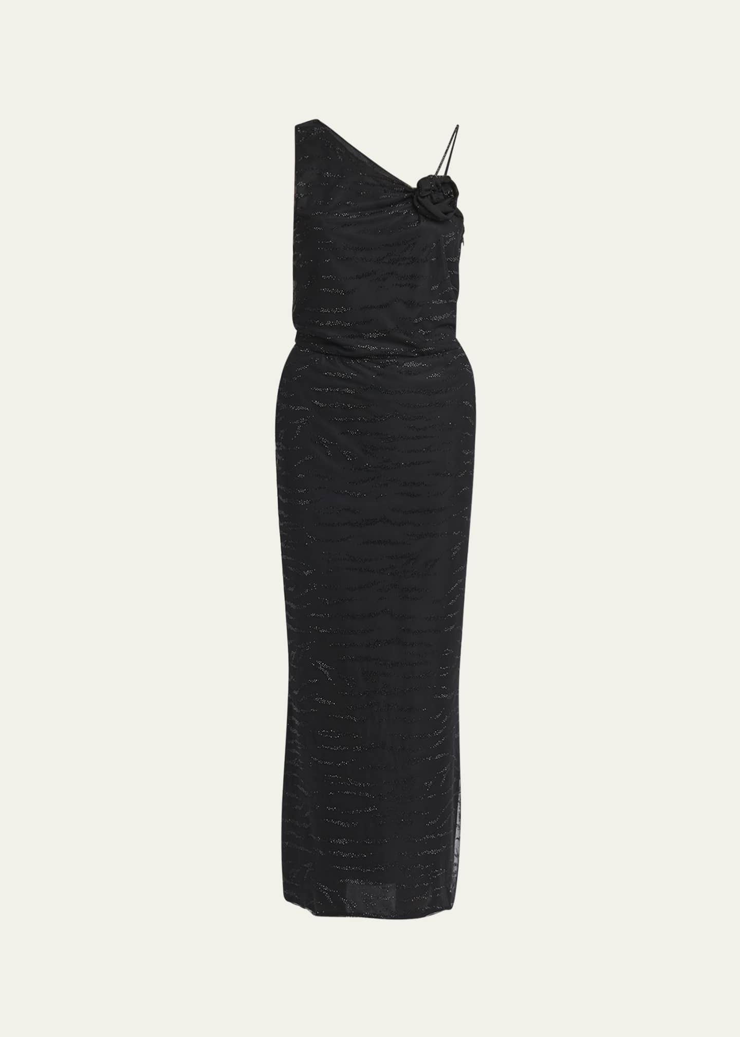 GIORGIO ARMANI ワンピース Giorgio Armani Embellished Rose One-Shoulder Gown - Bergdorf Goodman
